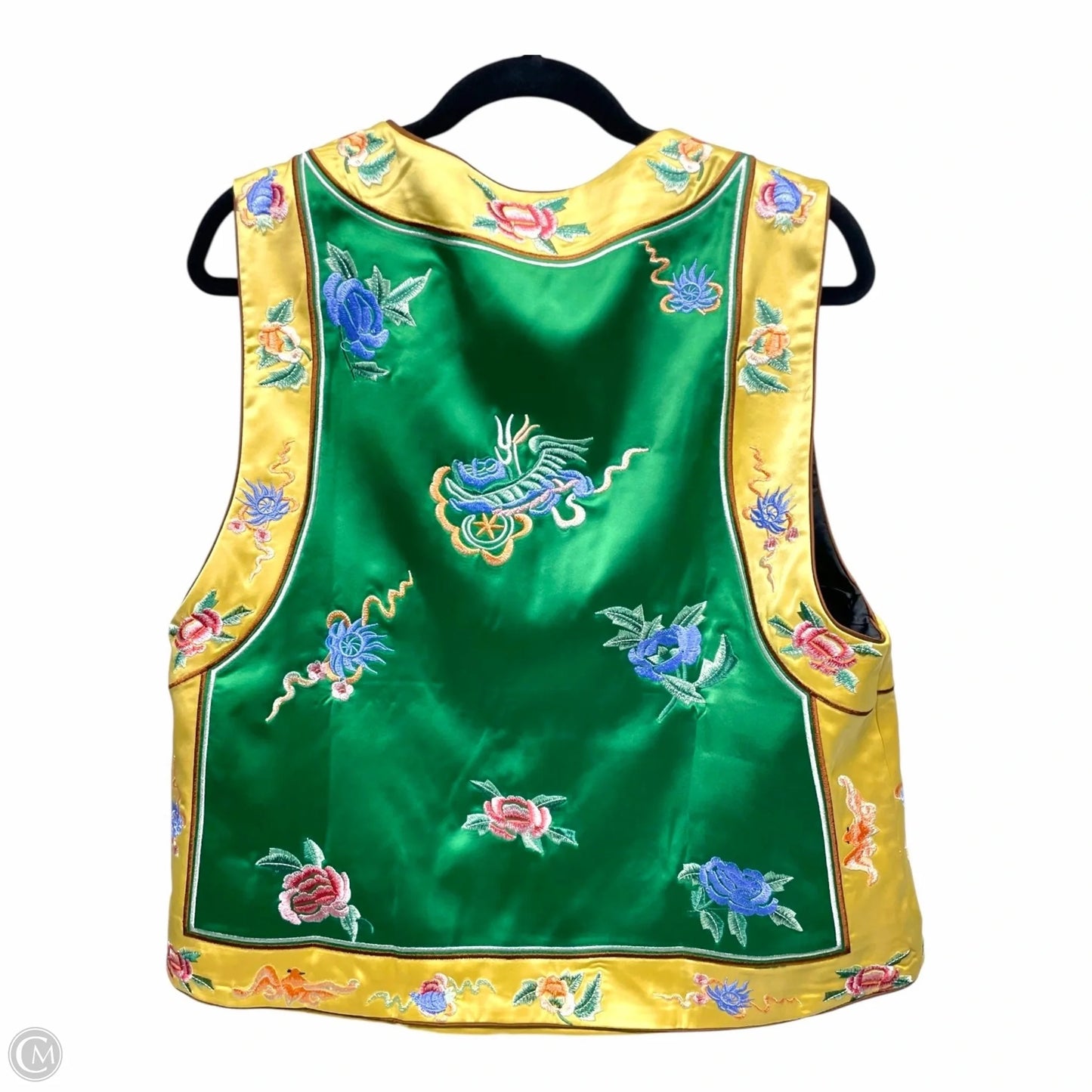 Vest by CLOTHES MENTOR In Green & Yellow, Size: XL