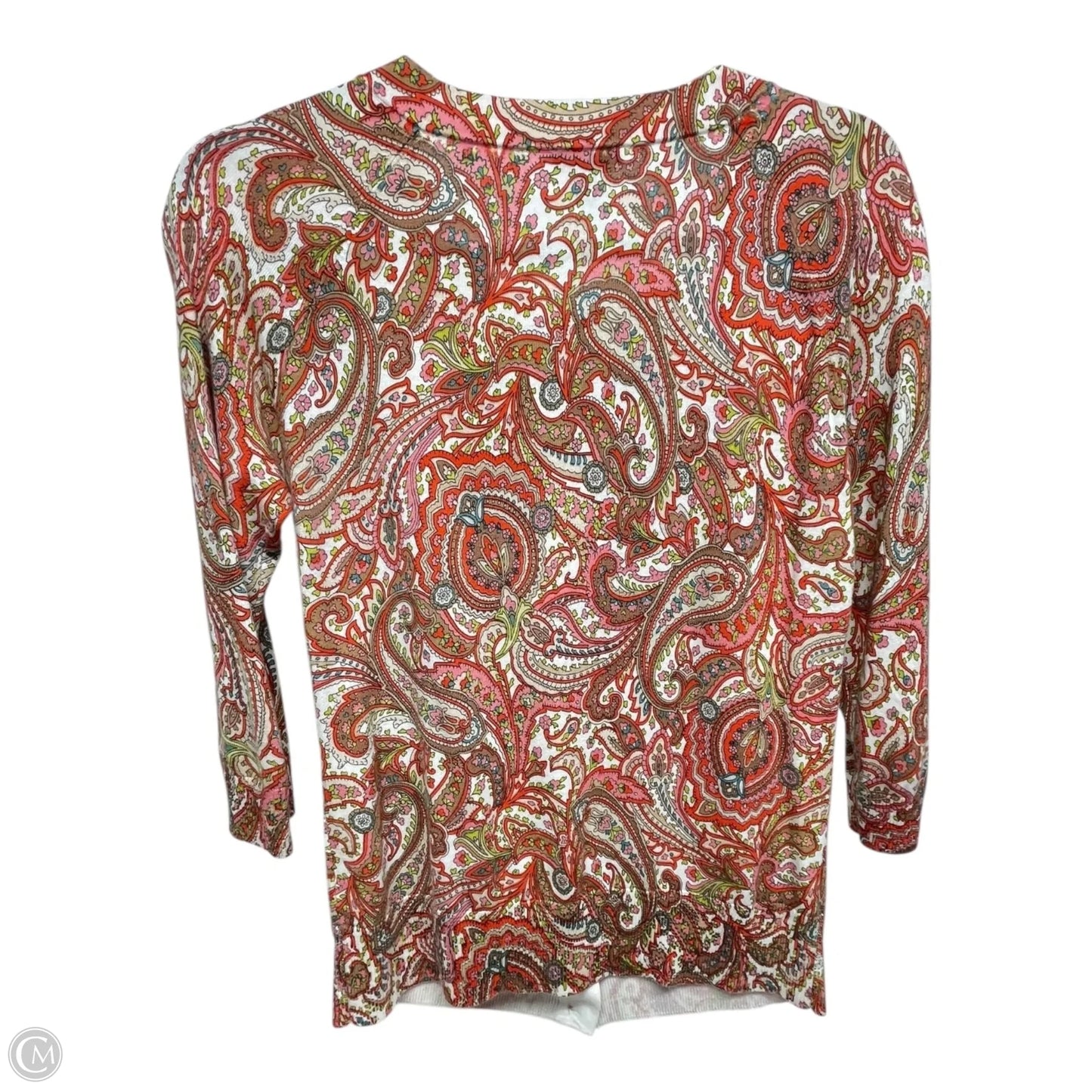 Cardigan By Talbots In Paisley Print, Size: S