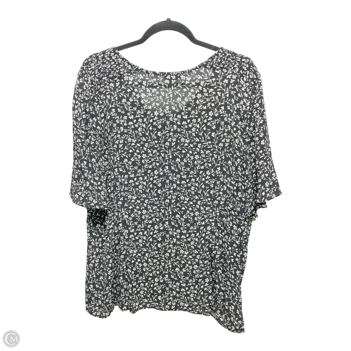 Top Short Sleeve By Talbots In Black & White, Size: 16