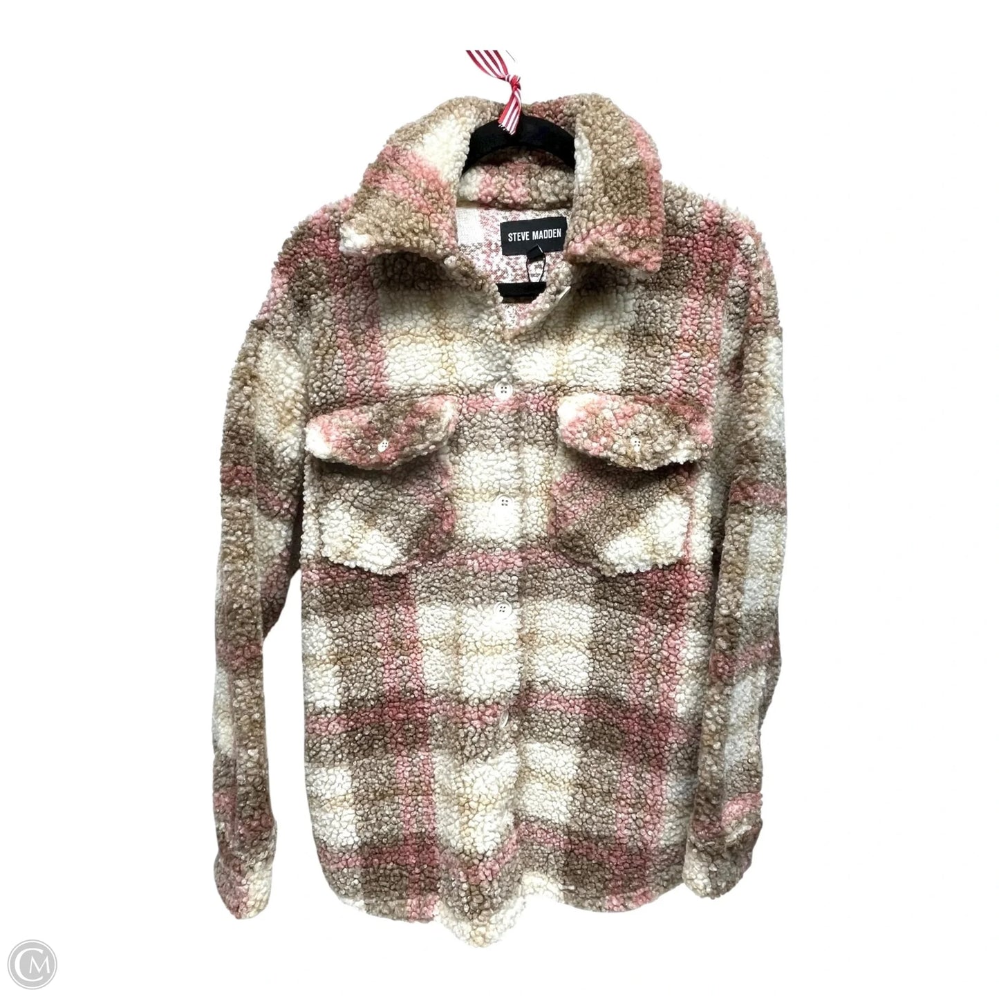 Jacket Faux Fur & Sherpa By Steve Madden In Pink & Tan, Size: Xs