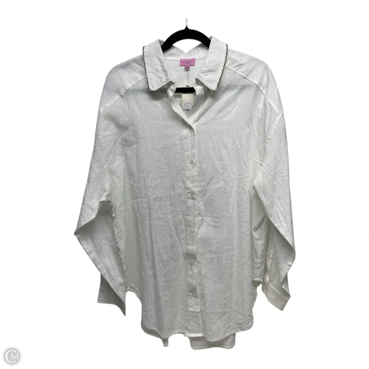 Top Long Sleeve By Mi Ami In White, Size: M
