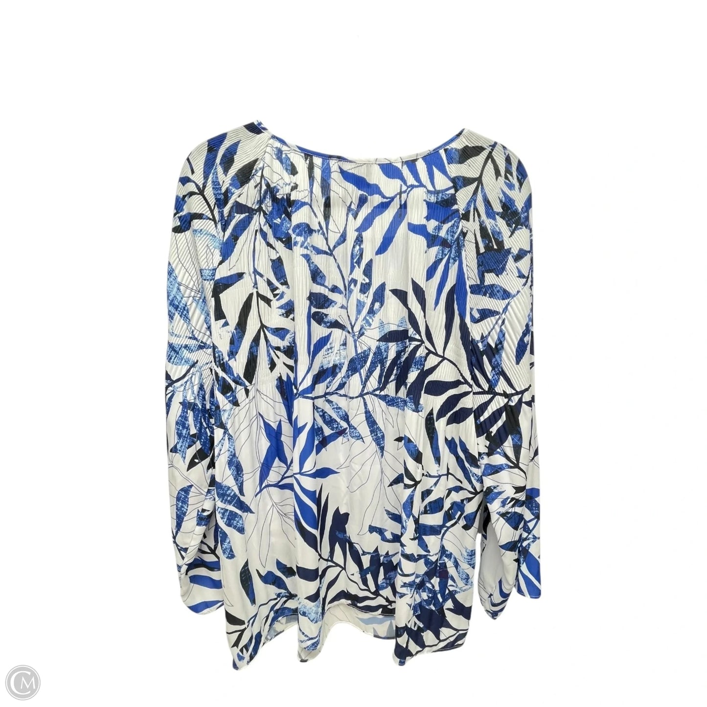 Top Long Sleeve By Joseph Ribkoff In Blue & White, Size: L