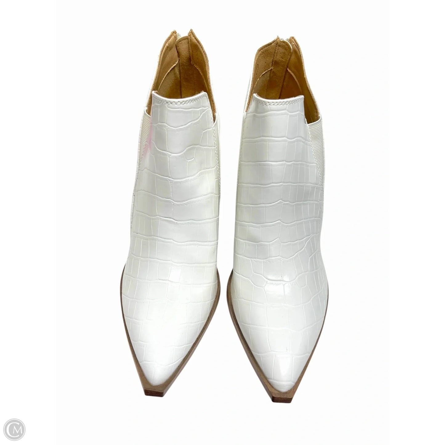 Boots Ankle Heels By Clothes Mentor In White, Size: 10