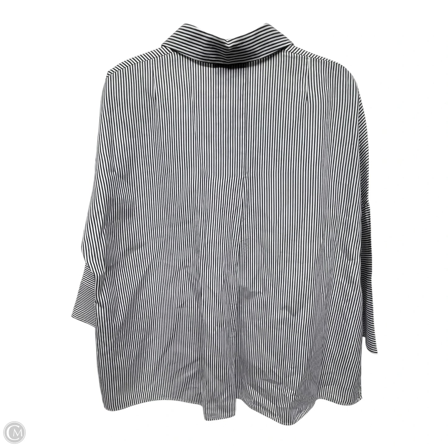 Top 3/4 Sleeve By Akris In Striped Pattern, Size: 14