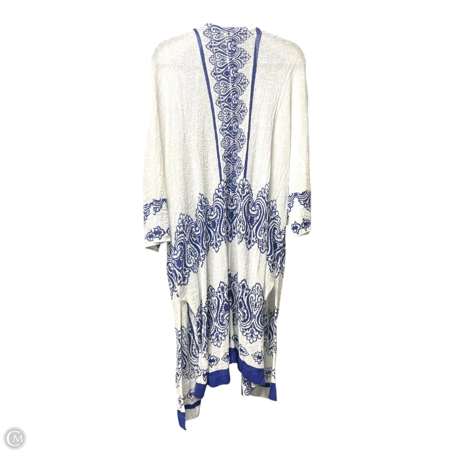 Sweater Cardigan By Chicos In Black & White, Size: L