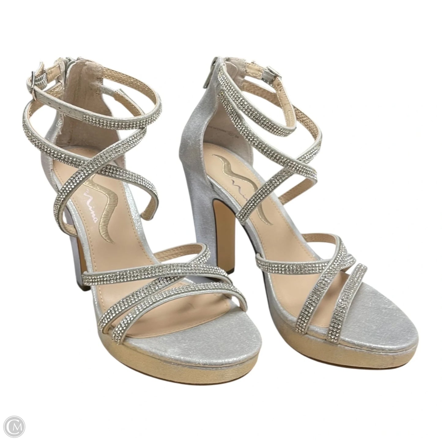Shoes Heels Block By Nina In Silver, Size: 7