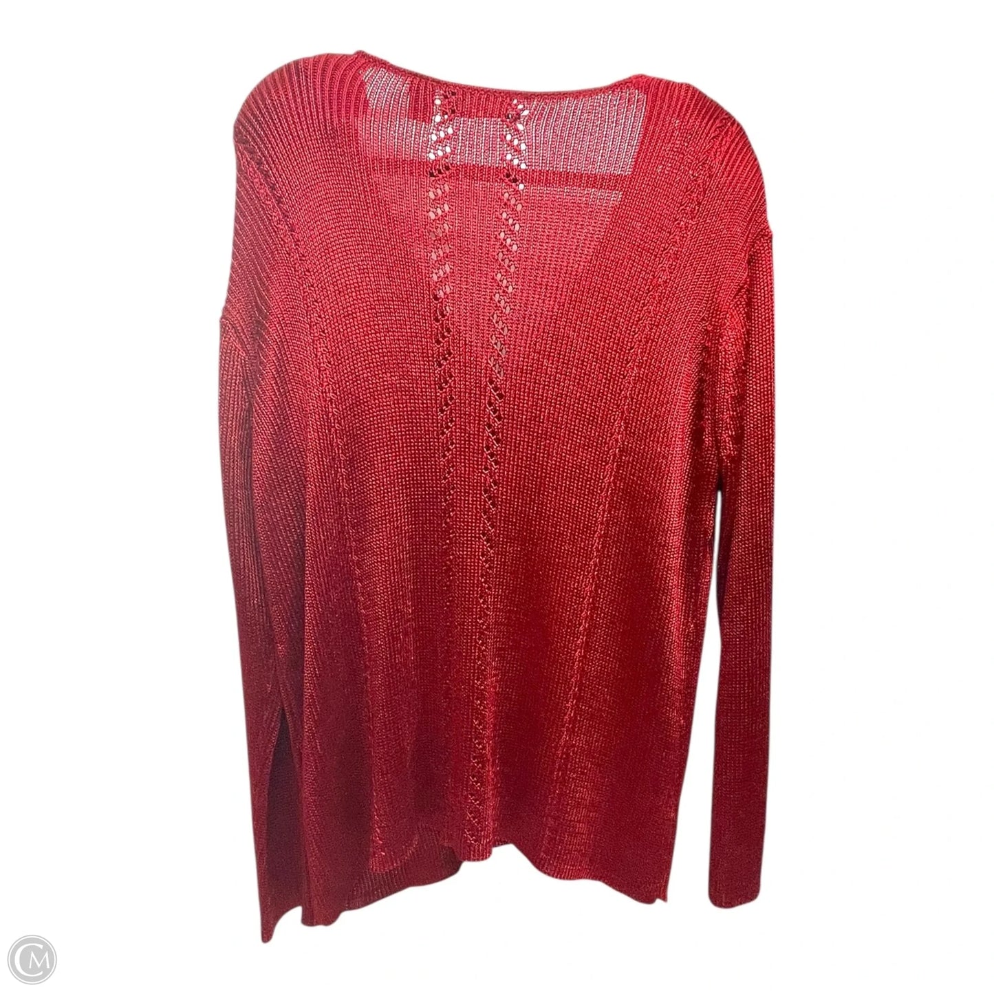 Sweater Cardigan By Dana Buchman In Red, Size: Xl