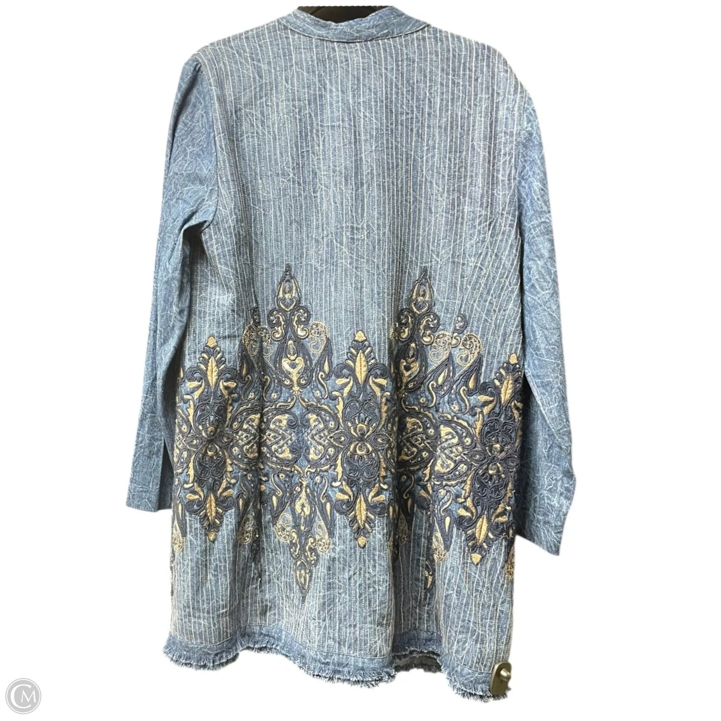 Cardigan By Chicos In Blue Denim, Size: L