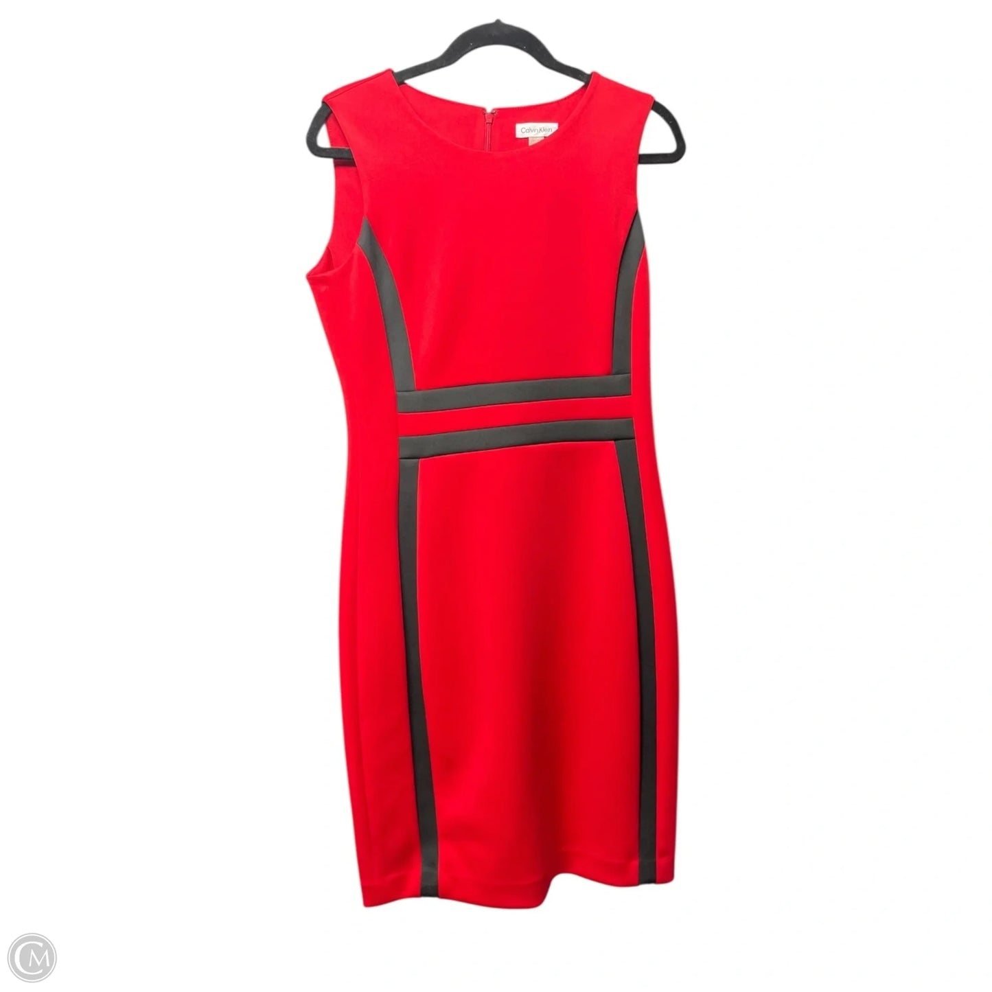 Dress Casual Short By Calvin Klein In Black & Red, Size: 10