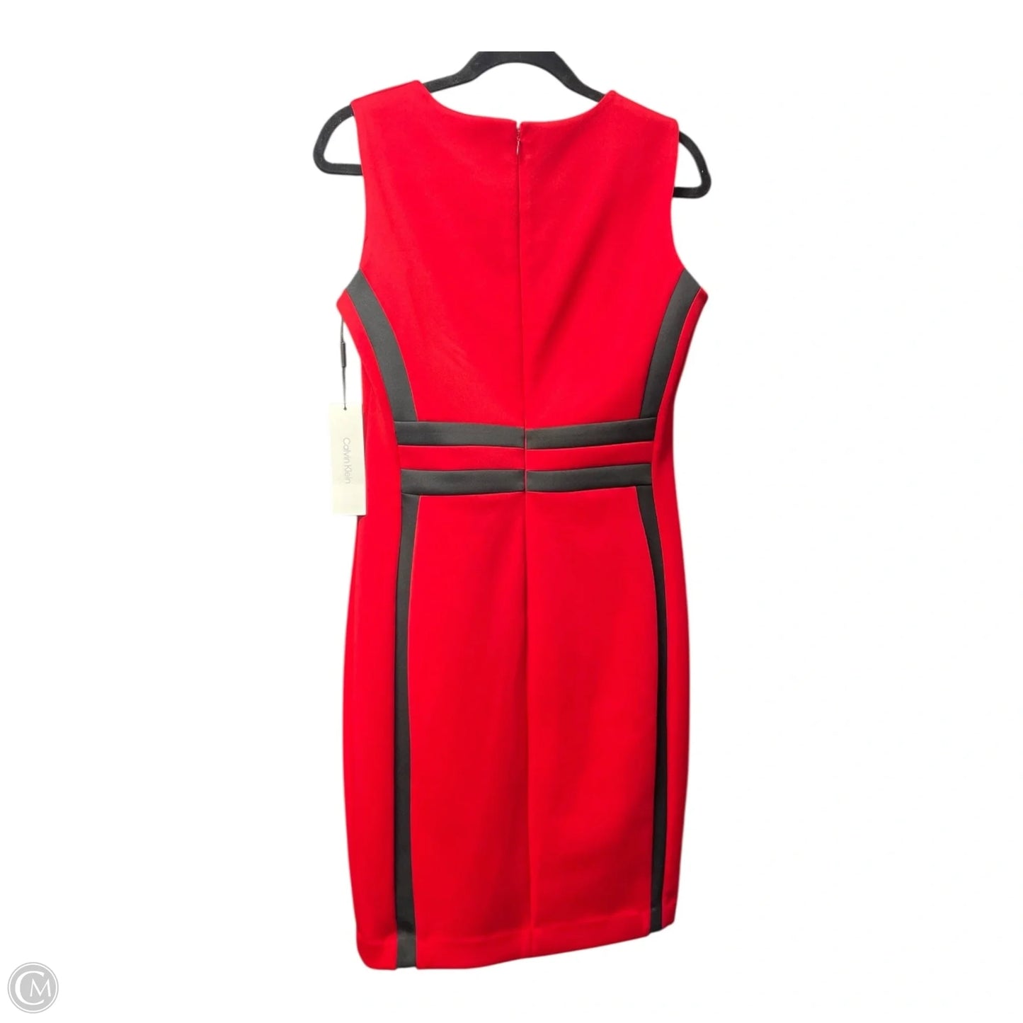 Dress Casual Short By Calvin Klein In Black & Red, Size: 10