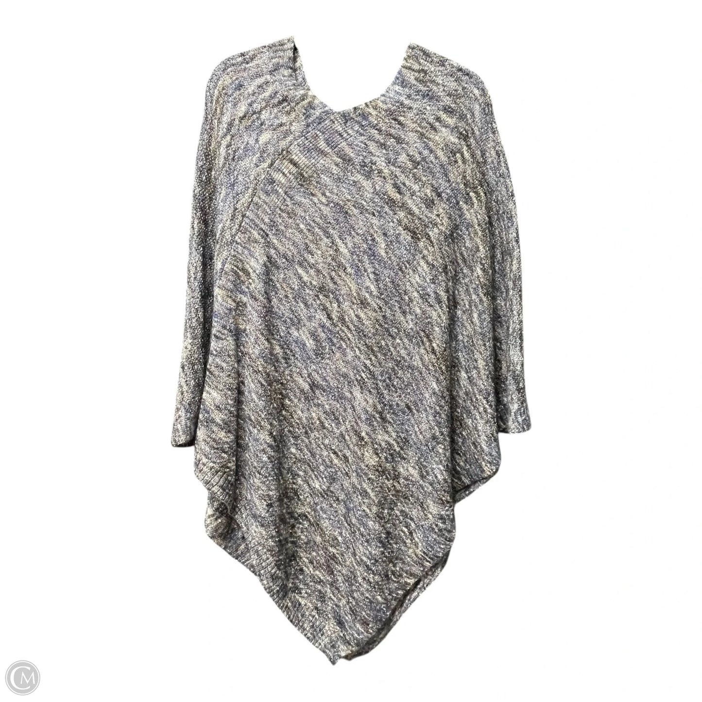 Poncho By Christopher And Banks In Blue & Brown, Size: Osfm