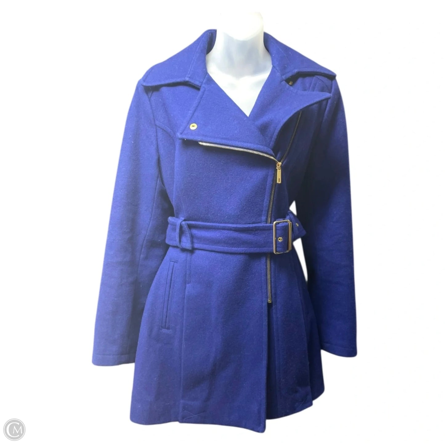 Coat Wool By Kenneth Cole In Blue, Size: S