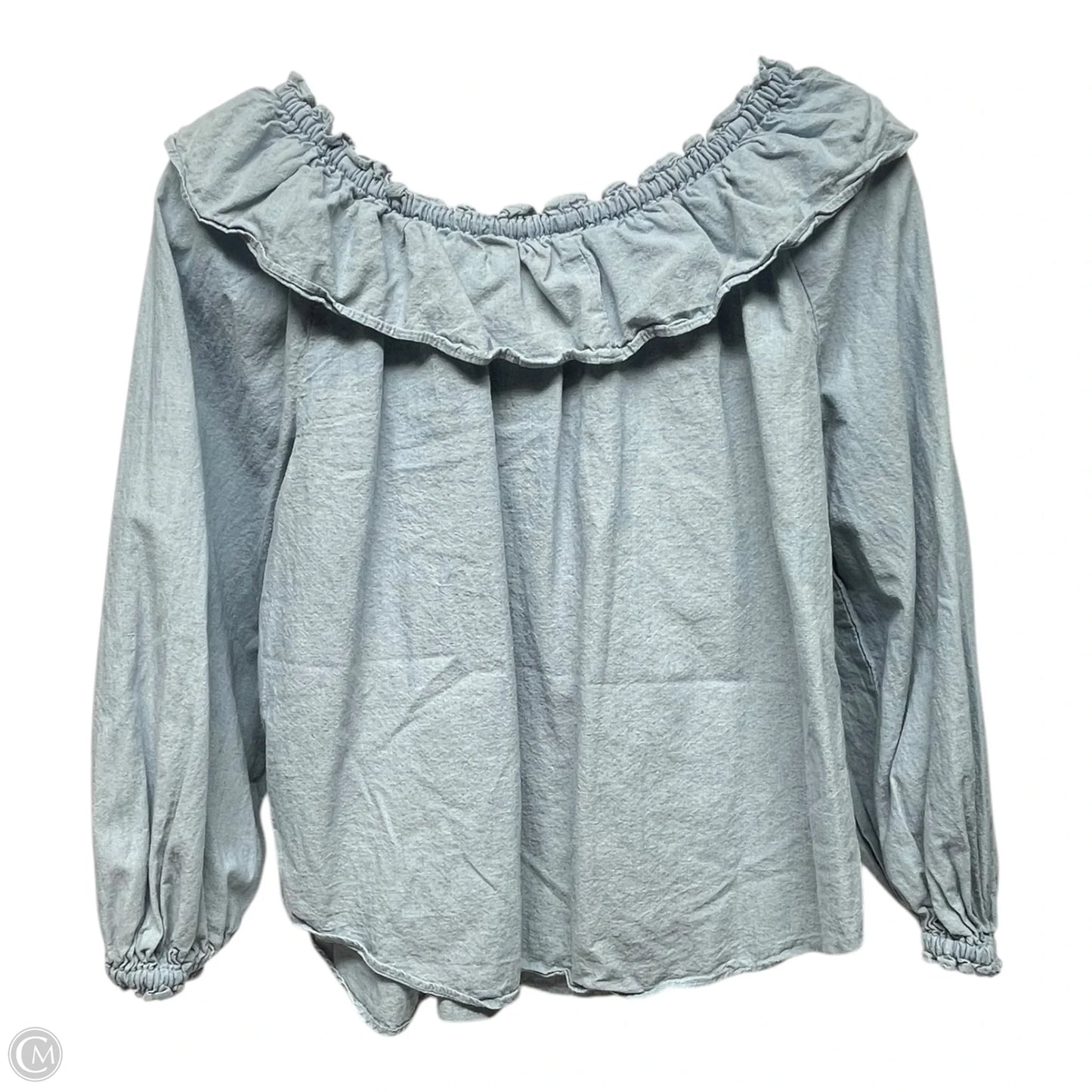 Top Long Sleeve By Free People In Blue Denim, Size: Xs