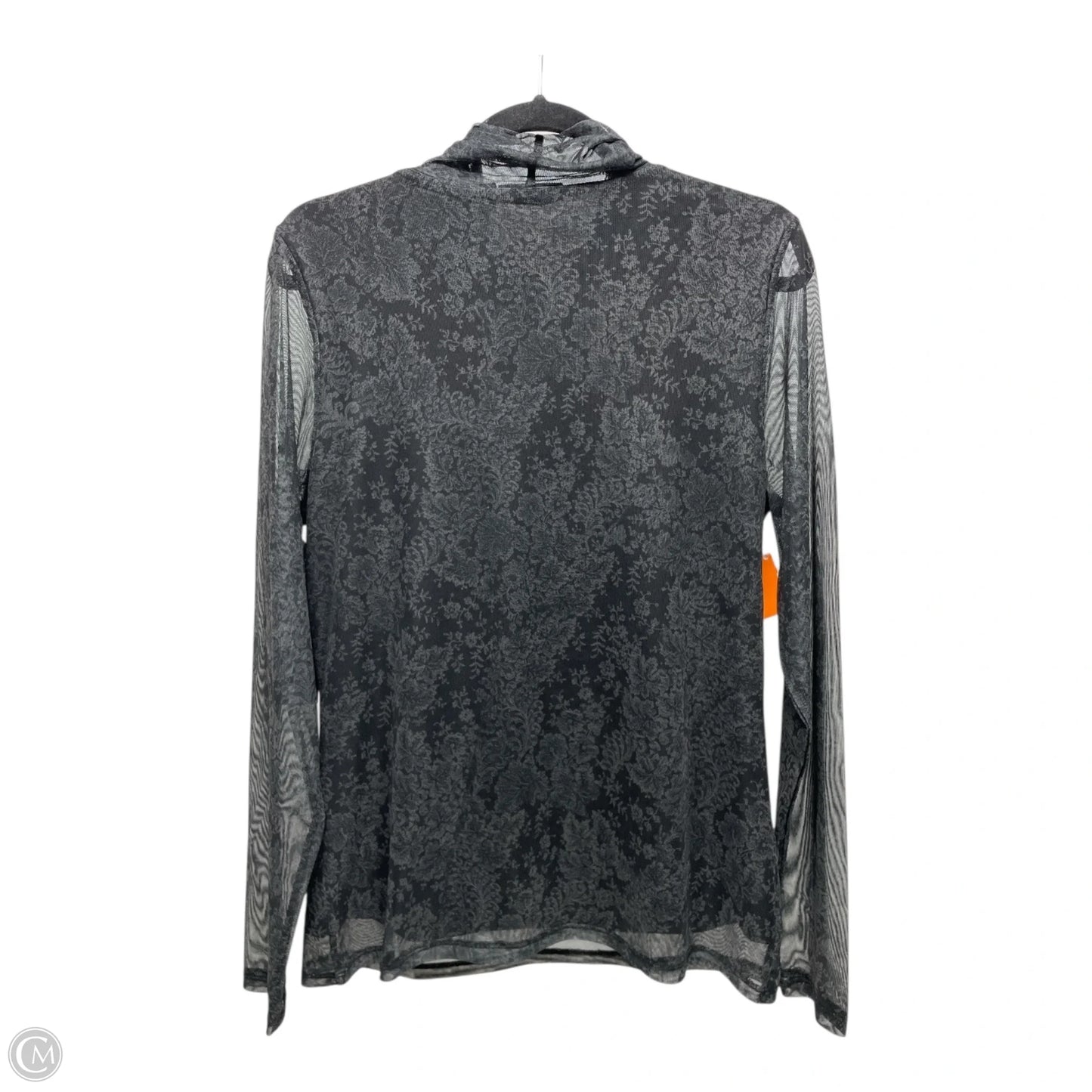 Blouse Long Sleeve By Rafaella In Black & Grey, Size: L