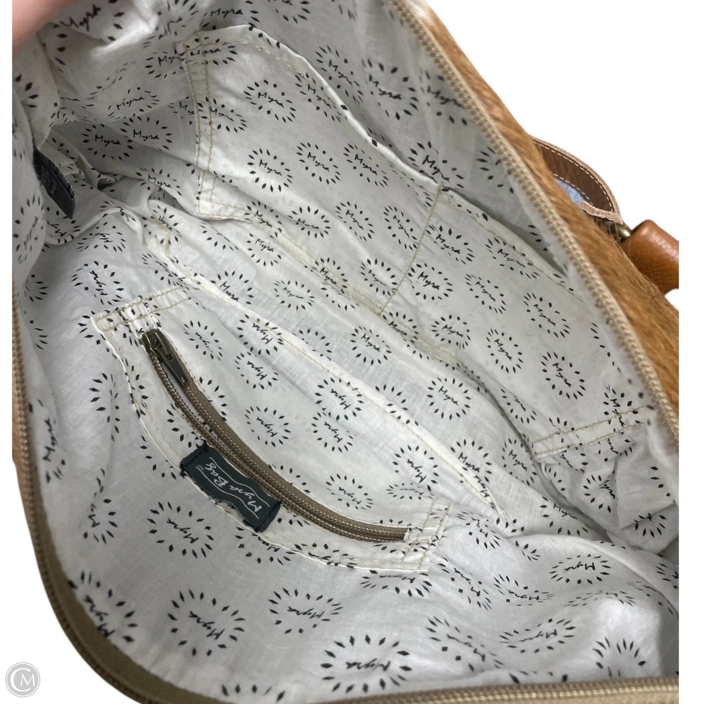 Handbag Leather By Myra, Size: Large