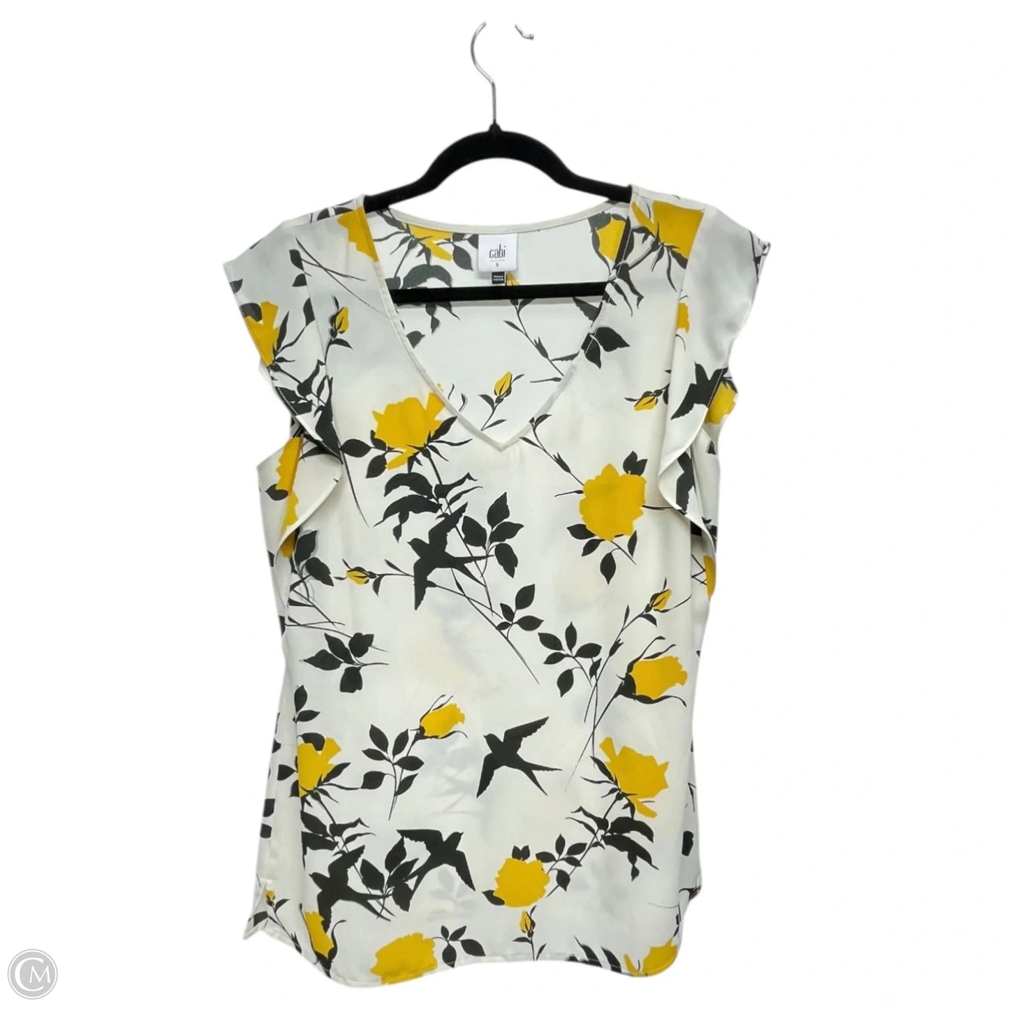 Top Short Sleeve By Cabi In Floral Print, Size: S