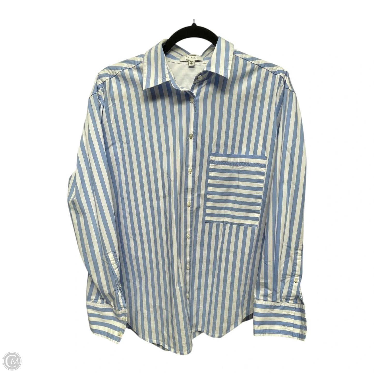 Top Long Sleeve By AYR In Striped Pattern, Size: M