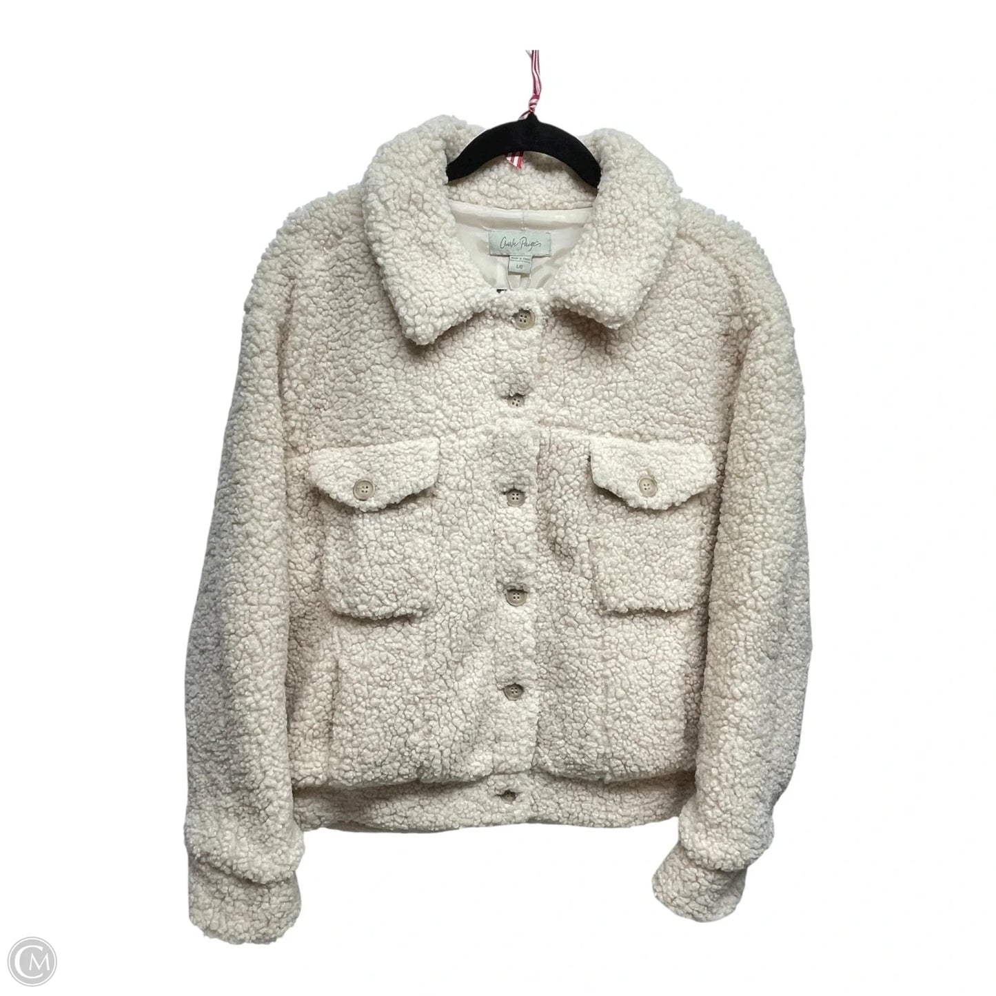 Jacket Faux Fur & Sherpa By Charlie Paige In Cream, Size: L