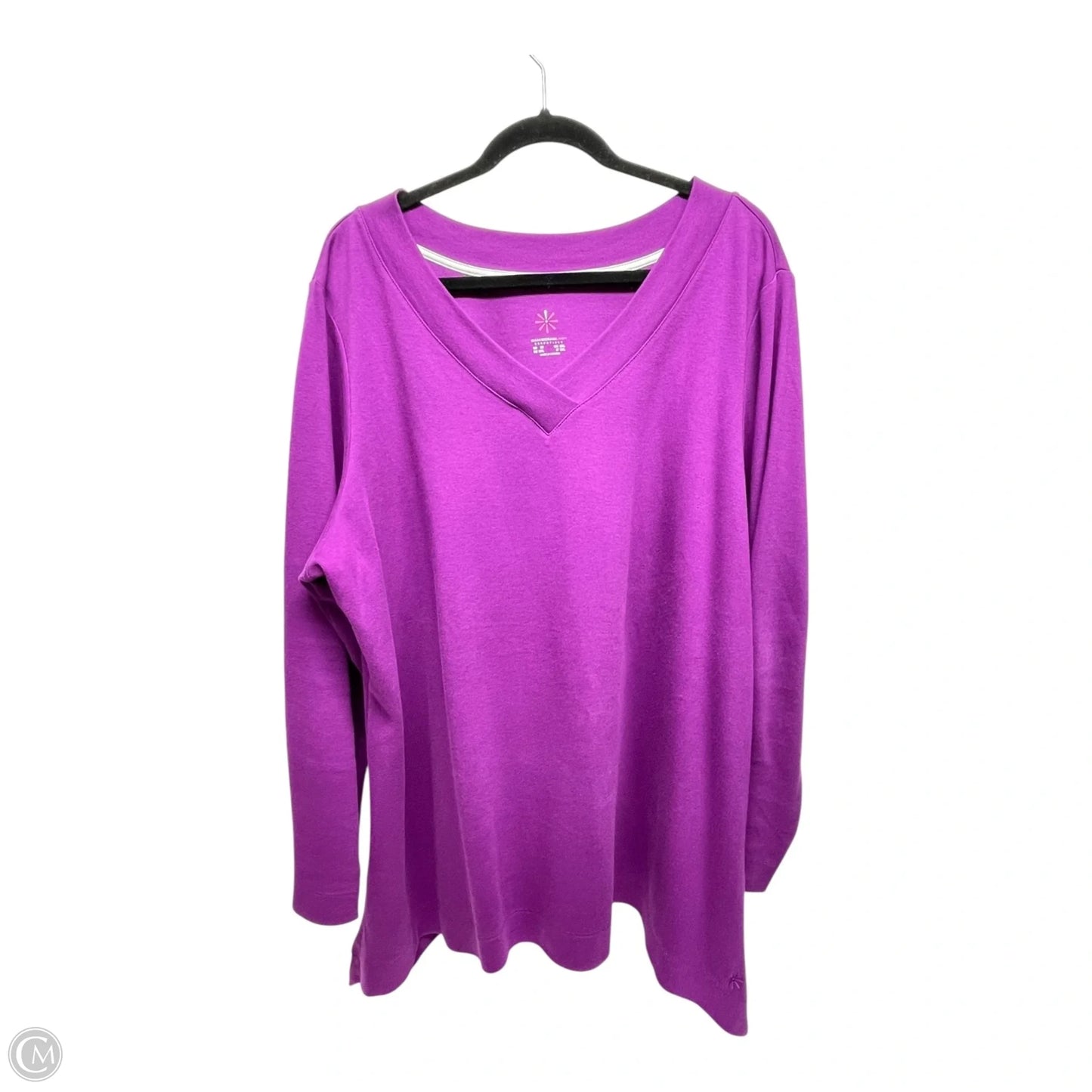 Top Long Sleeve By Isaac Mizrahi Live Qvc In Purple, Size: 2x