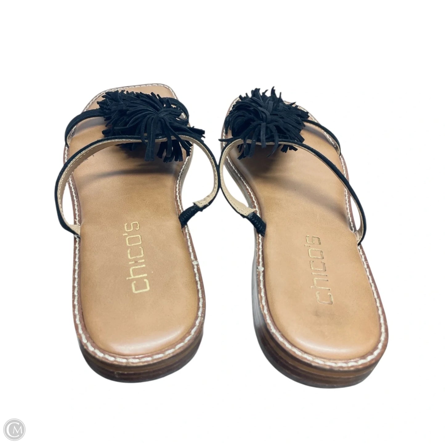 Sandals Flats By Chicos In Black, Size: 6