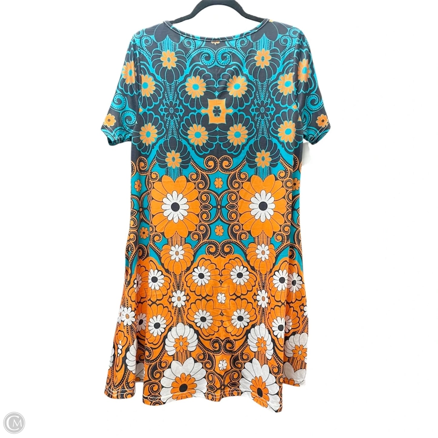 Dress Casual Short By Clothes Mentor In Orange & White, Size: L