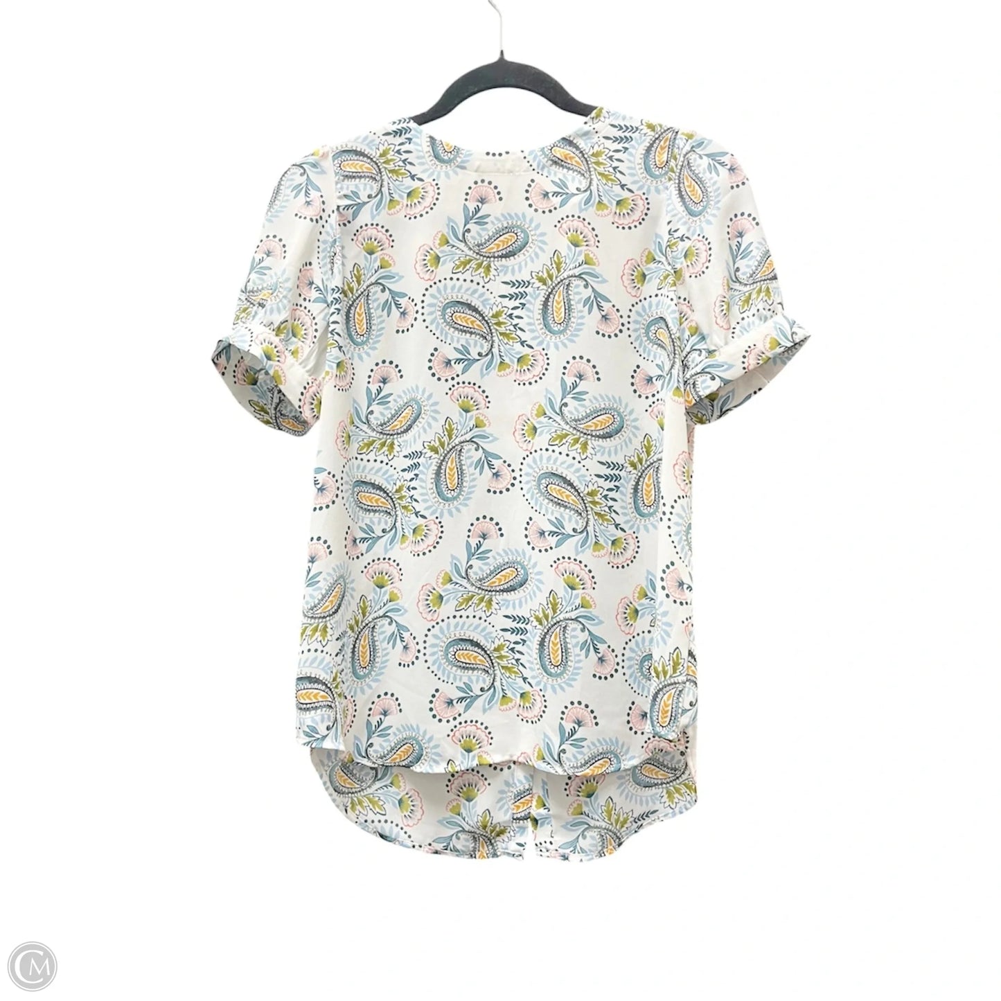 Top Short Sleeve By Loft In Paisley Print, Size: Xsp