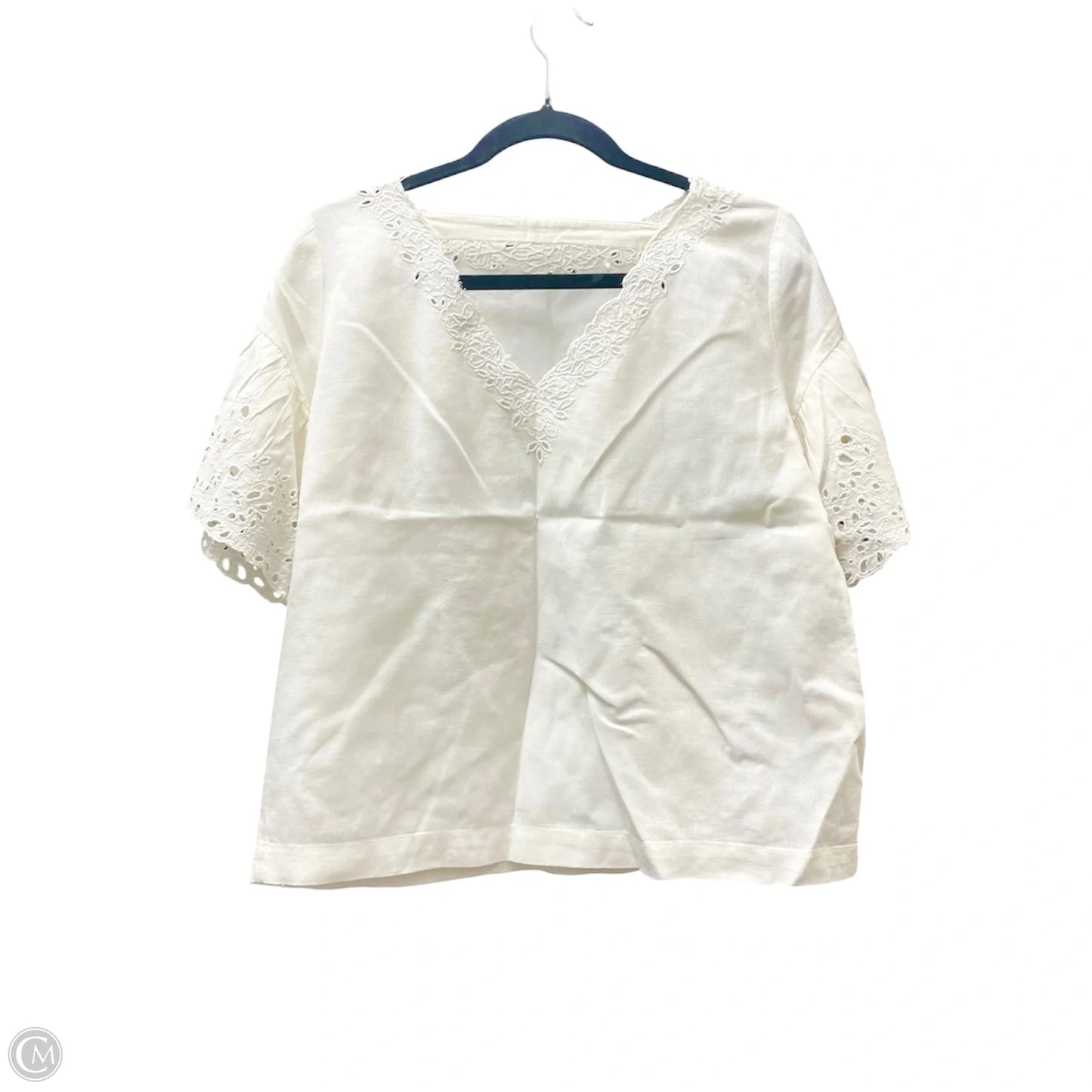 Top Short Sleeve By Loft In White, Size: Xsp