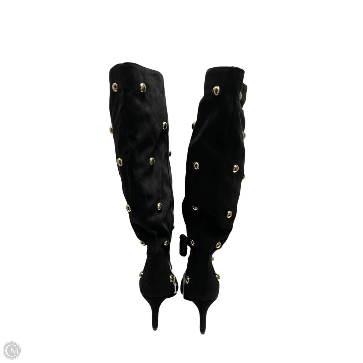 Boots Over-the-knee Heels By A New Day In Black & Silver, Size: 8.5