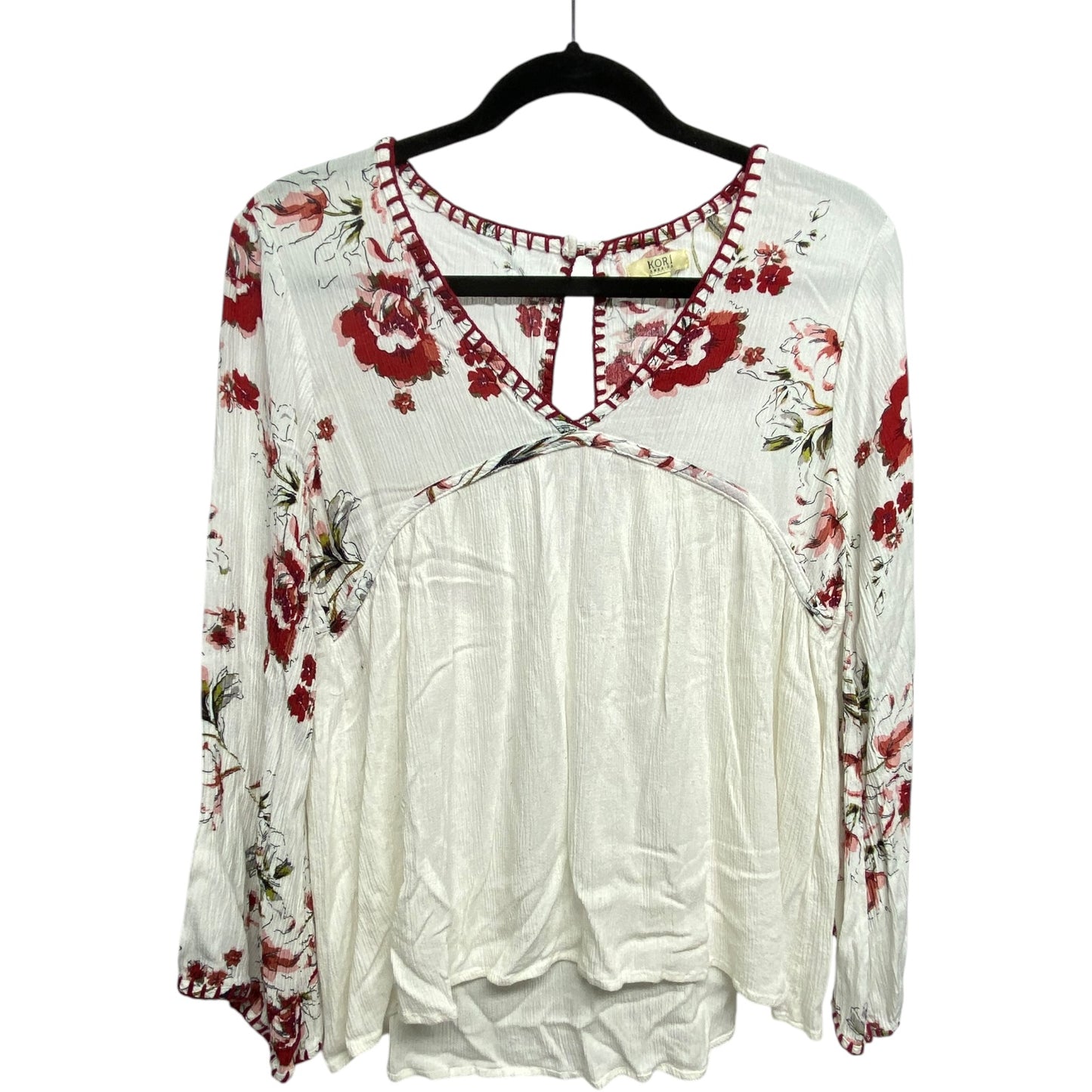 Top Long Sleeve By Kori America In Floral Print, Size: S