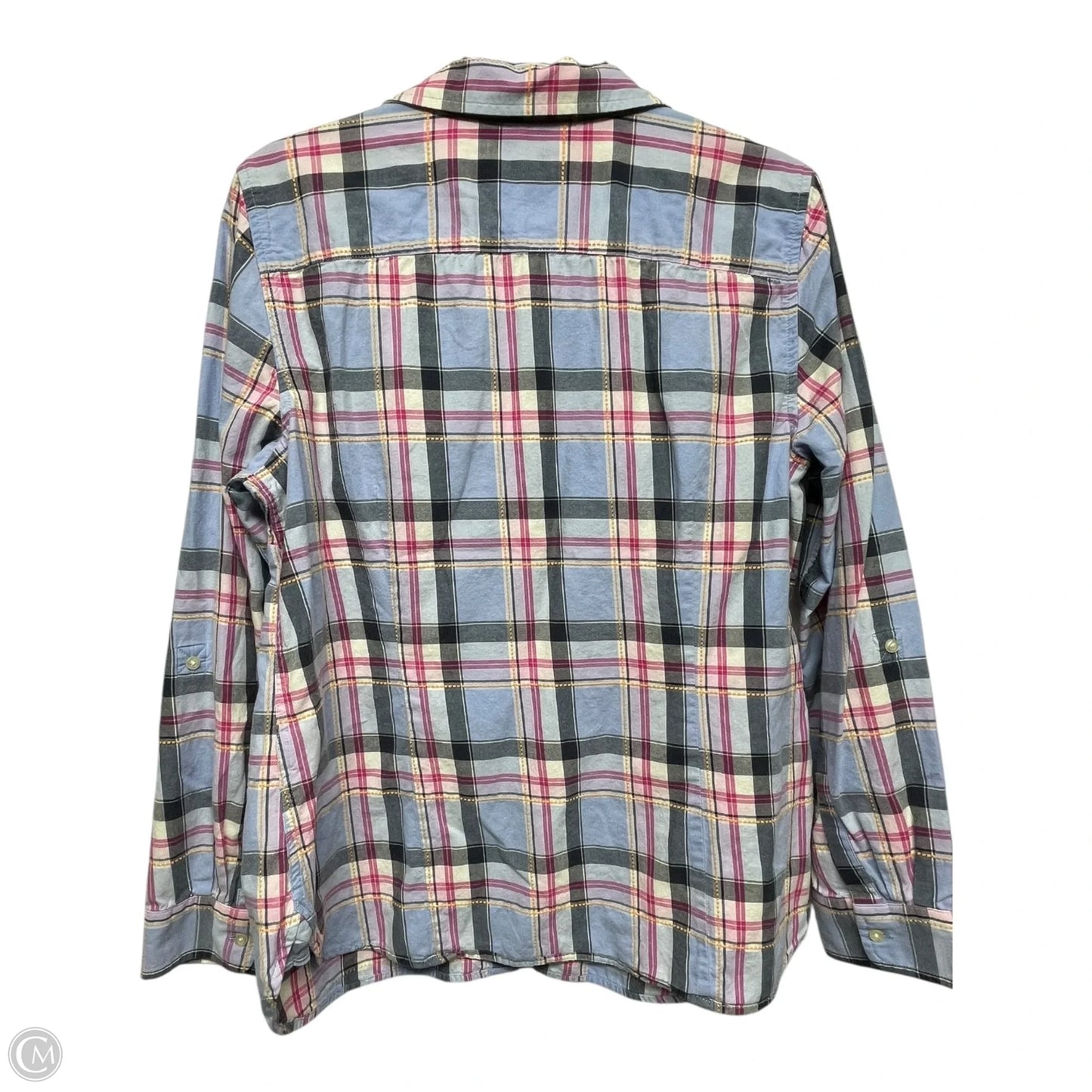 Top Long Sleeve By Talbots In Plaid Pattern, Size: L