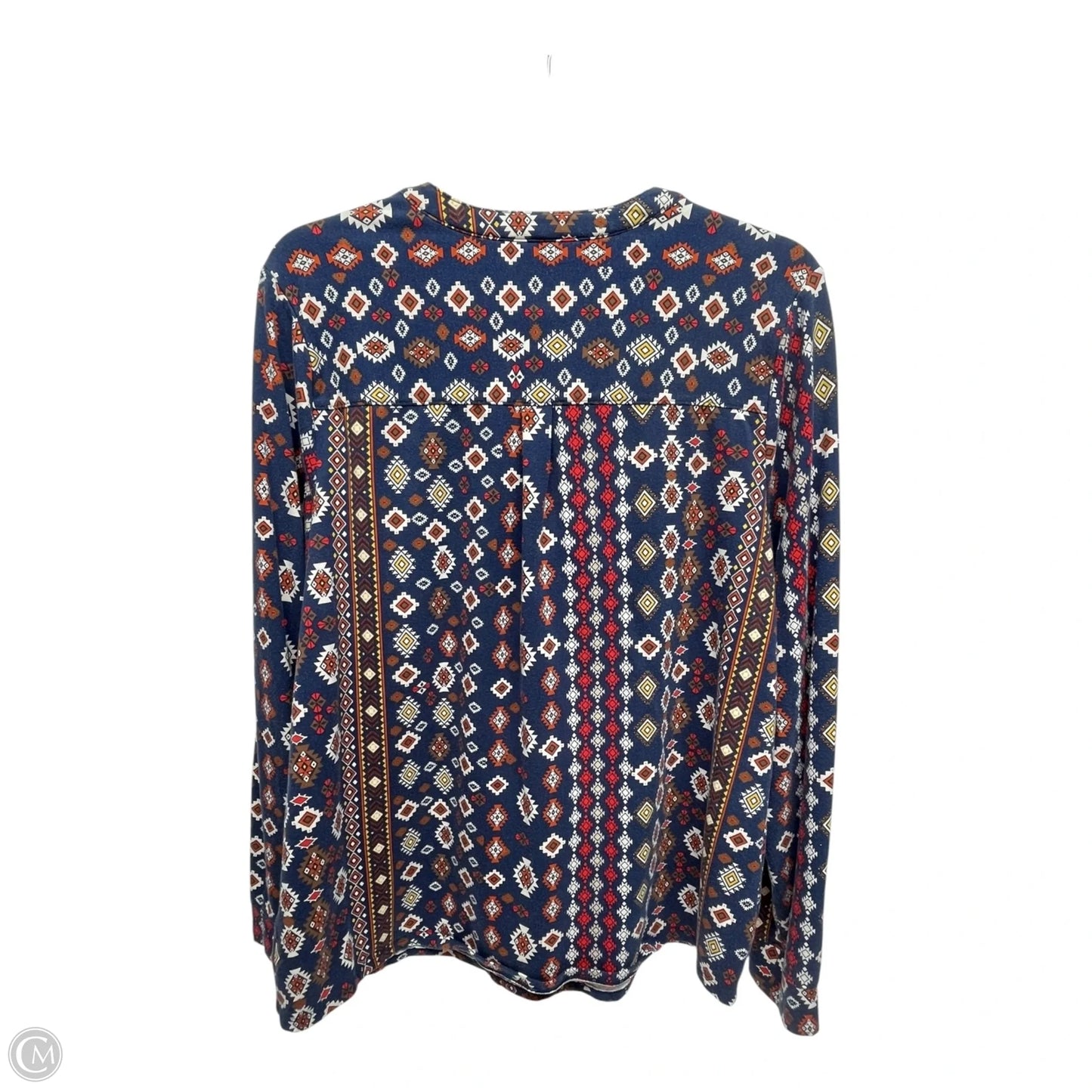 Top Long Sleeve By Denim And Company In Multi-colored, Size: L