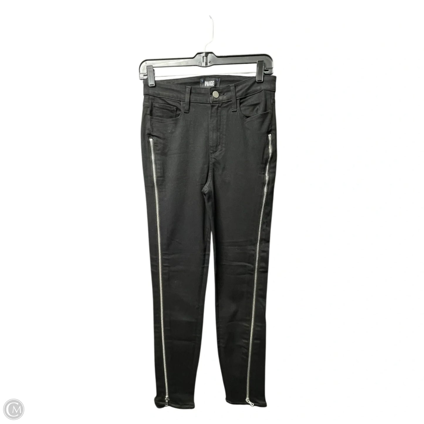 Jeans Skinny By Paige In Black Denim, Size: 2