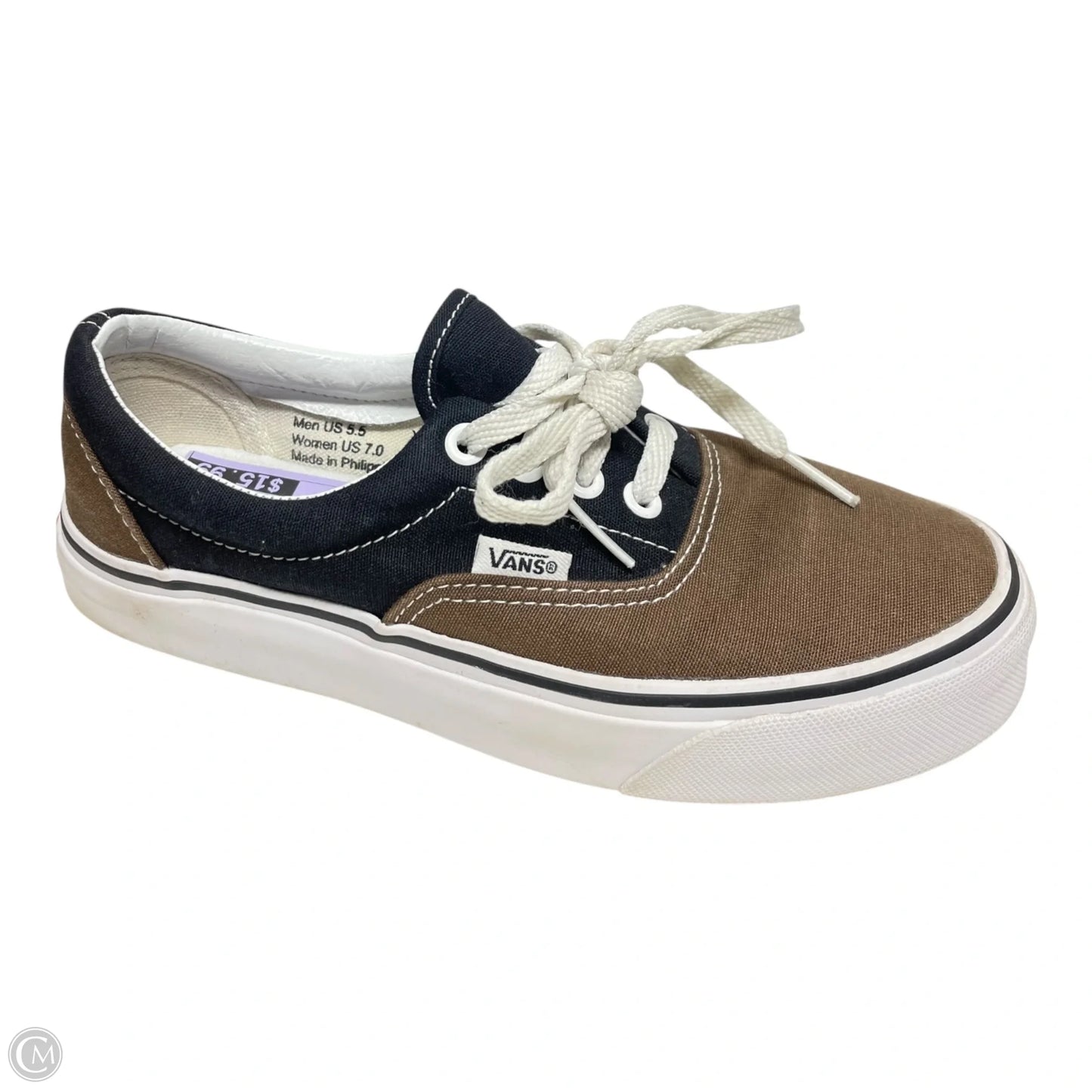 Shoes Sneakers By Vans In Black & Brown, Size: 7