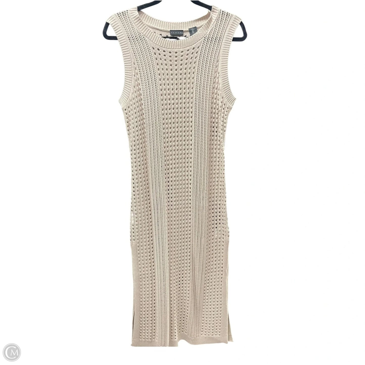 Dress Casual Midi By Tahari By Arthur Levine In Tan, Size: L