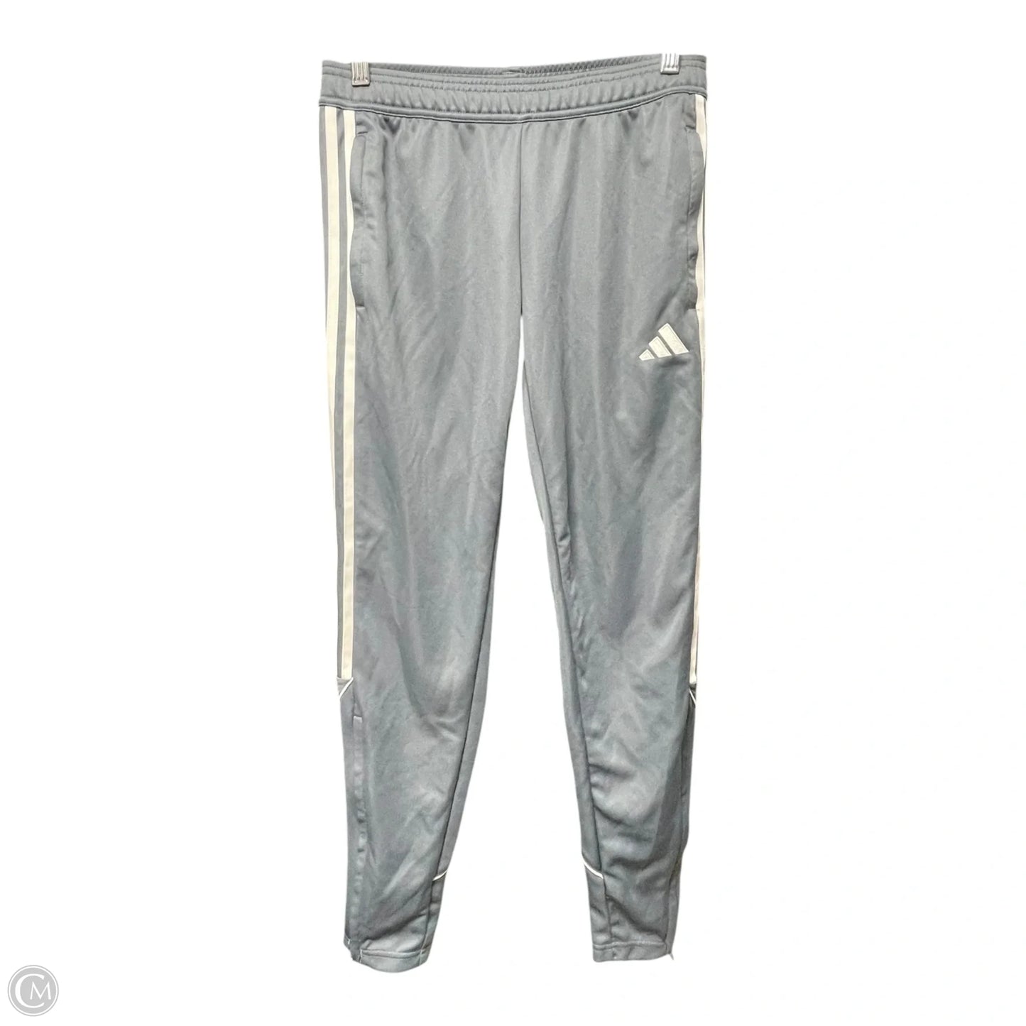 Athletic Pants By Adidas In Grey & White, Size: S