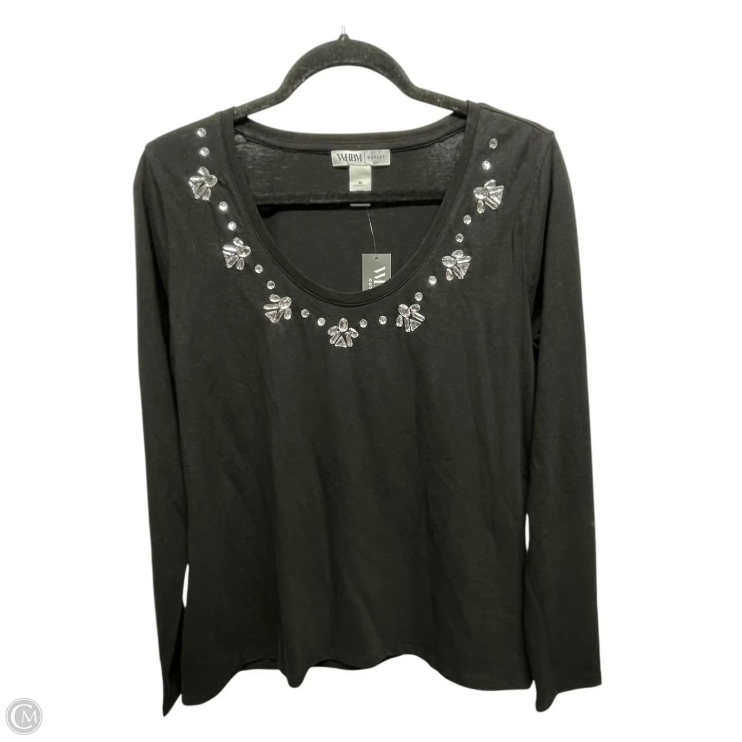 Top Long Sleeve By White House Black Market In Black, Size: M