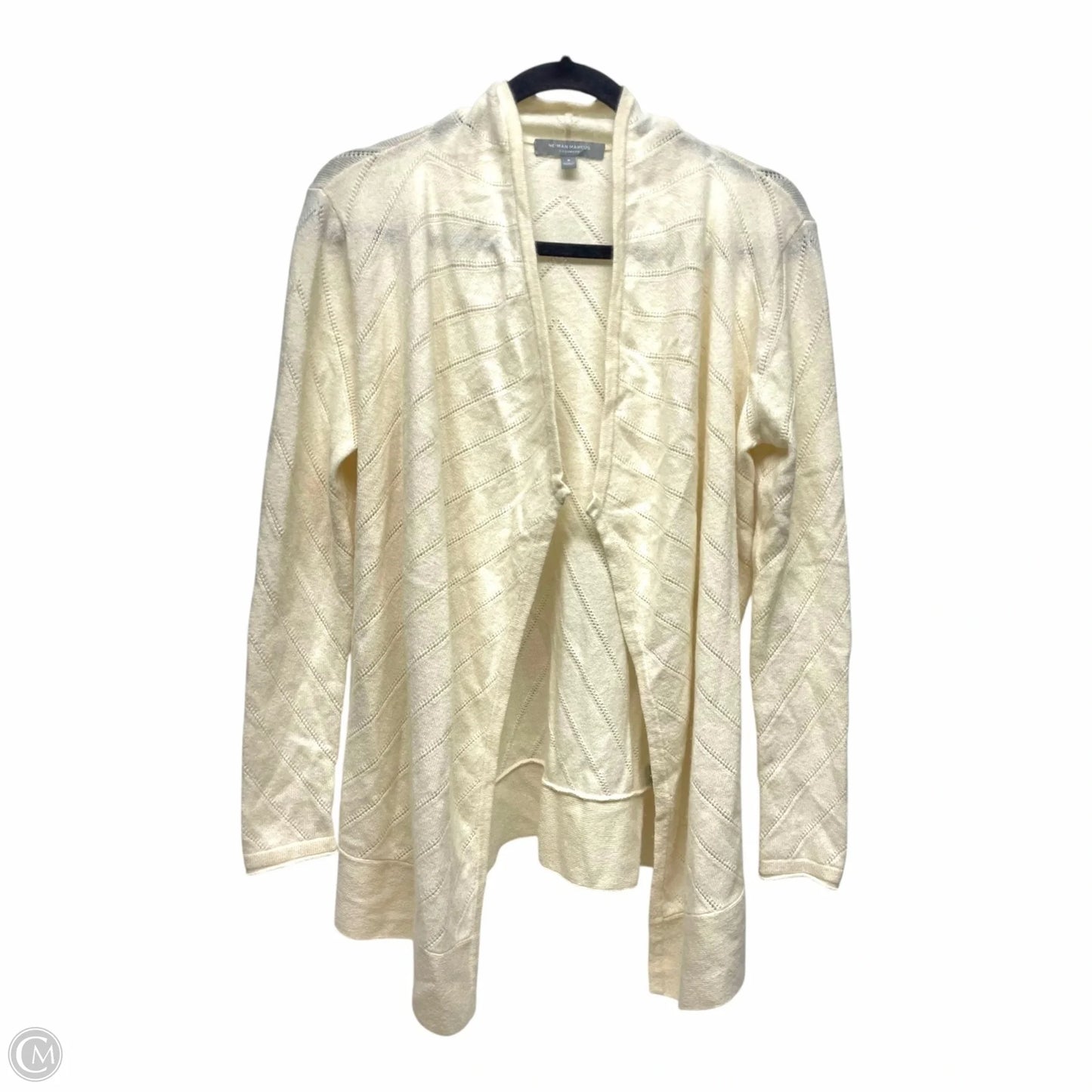 Sweater Cardigan Designer By Neiman Marcus In Cream, Size: S