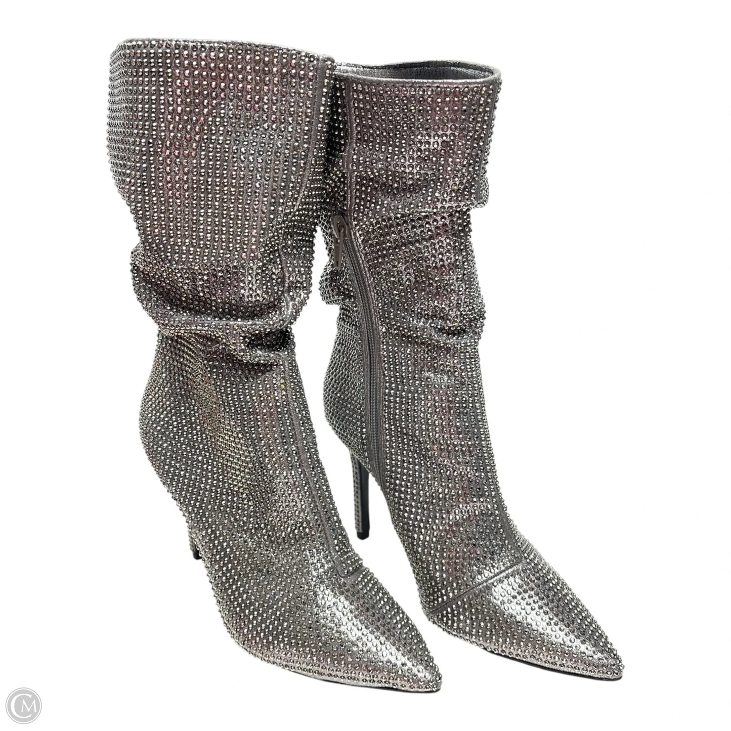 Boots Mid-calf Heels By Thalia Sodi In Silver, Size: 5