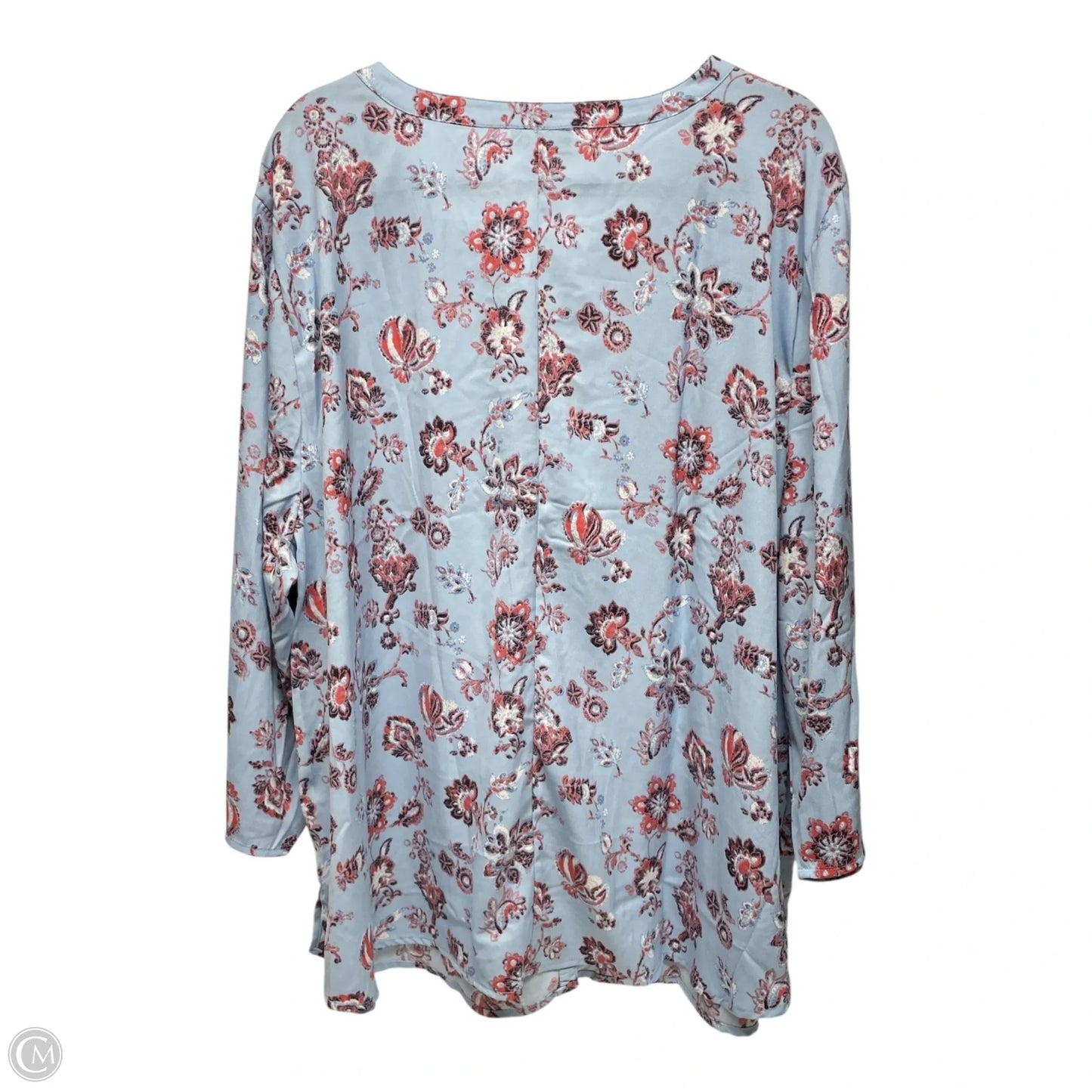 Blouse 3/4 Sleeve By Catherines In Blue & Red, Size: 3x