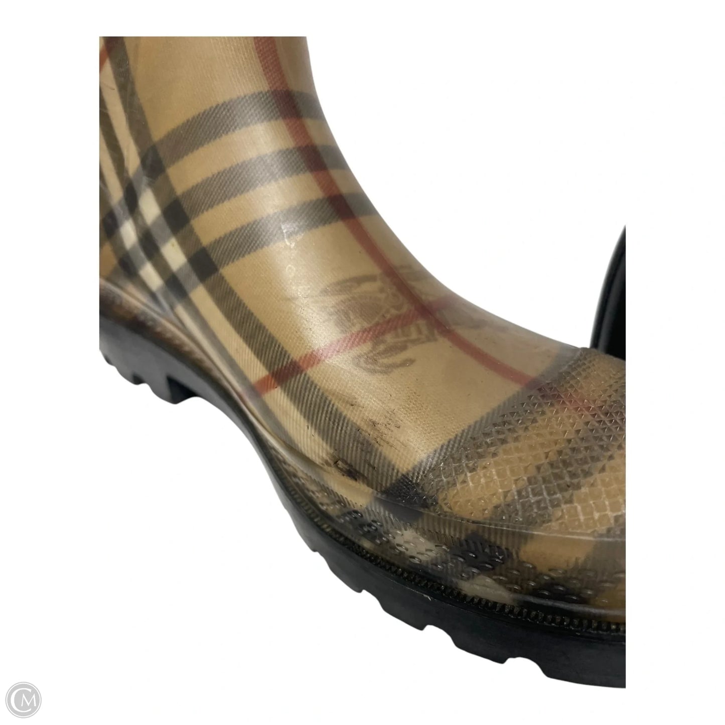Boots Luxury Designer By Burberry In Multi-colored, Size: 7.5