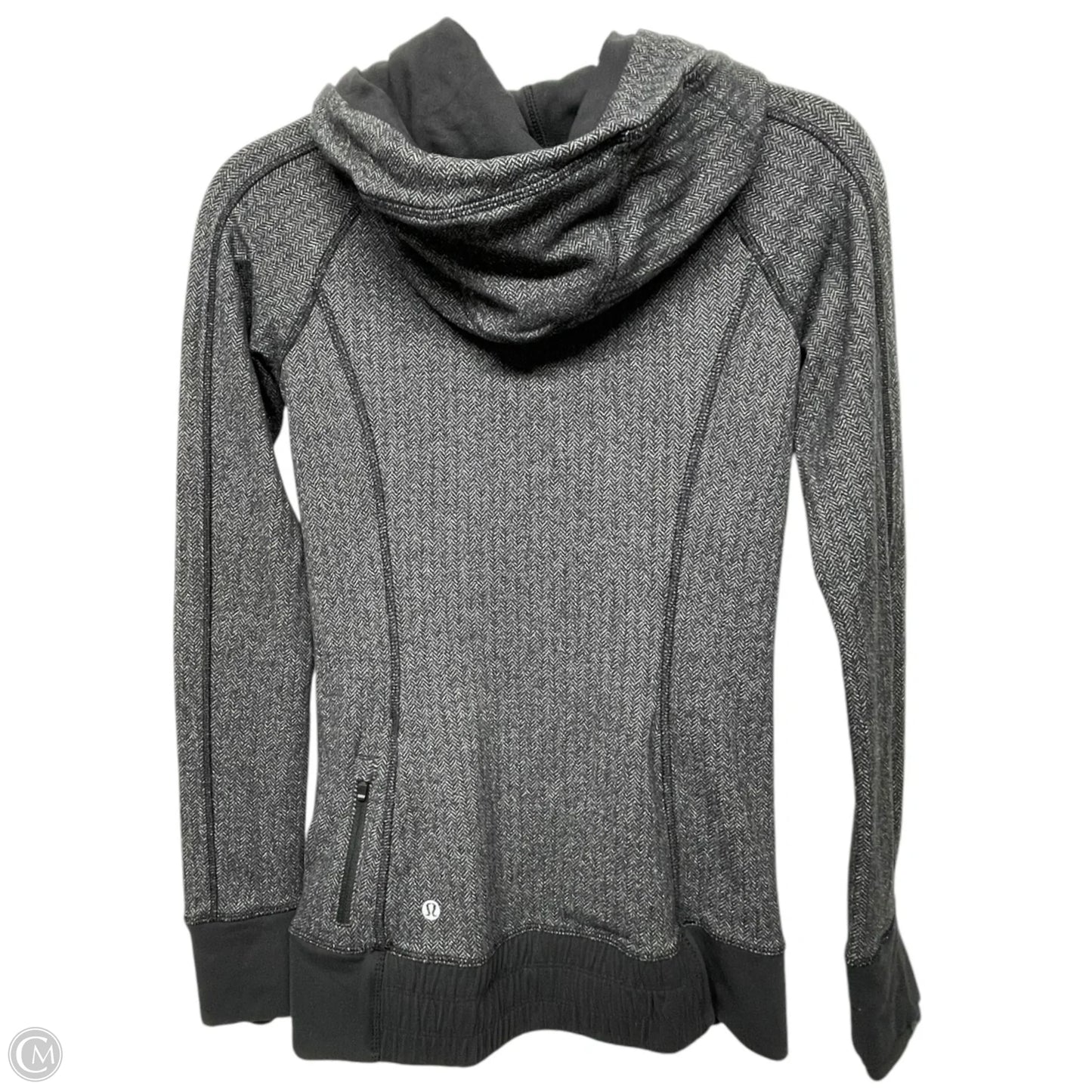 Athletic Top Long Sleeve Hoodie By Lululemon In Grey, Size: 2