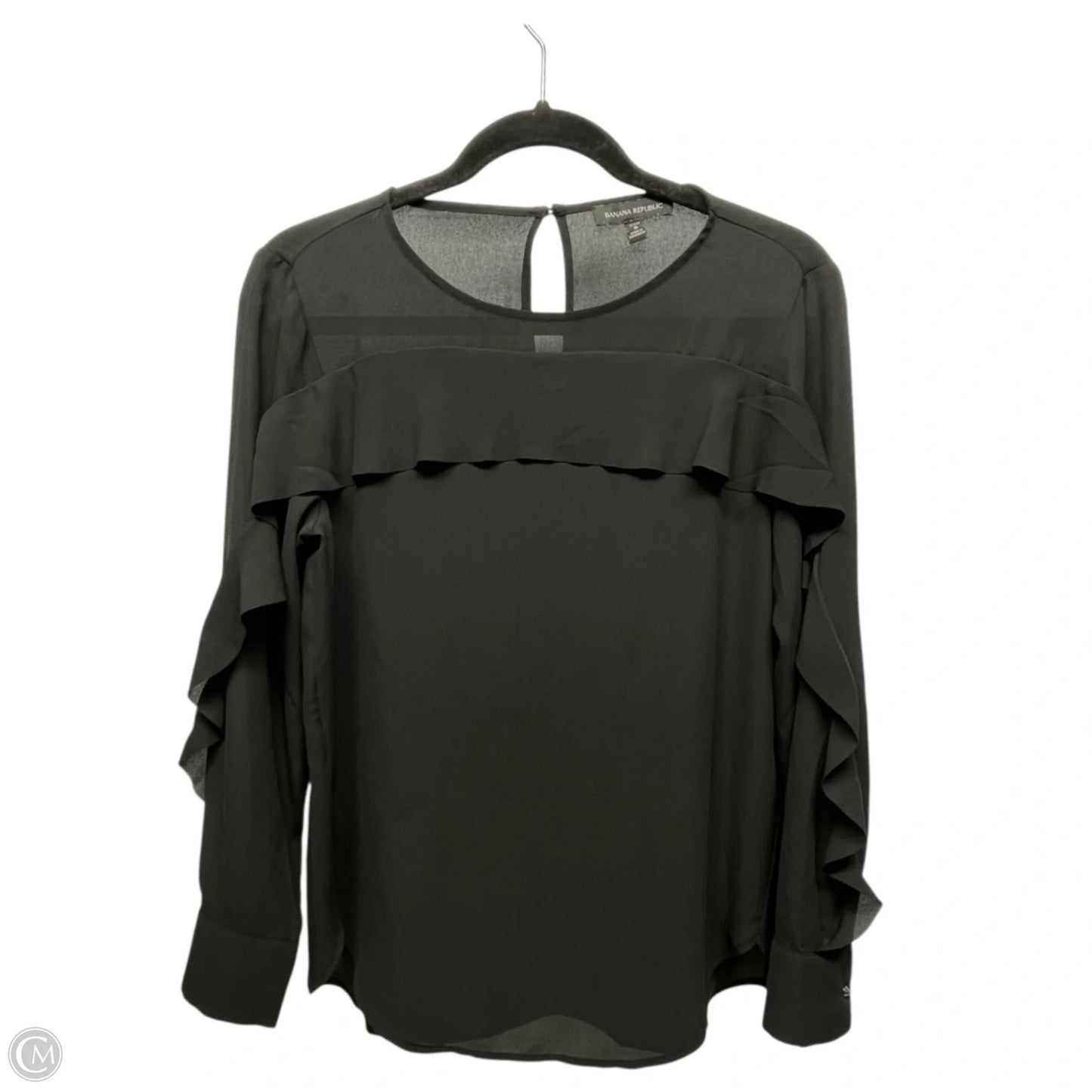 Top Long Sleeve By Banana Republic In Black, Size: S