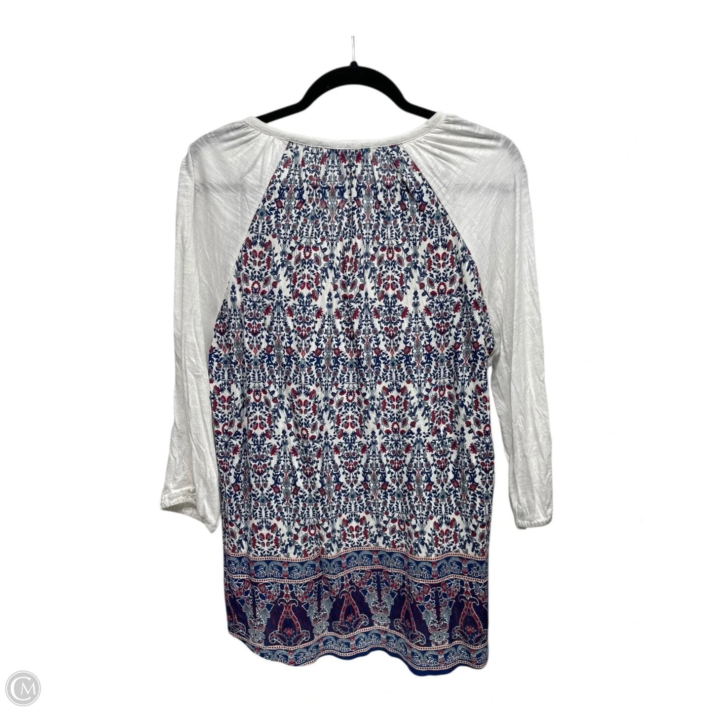 Top 3/4 Sleeve By Vintage America In Blue Red & White, Size: M