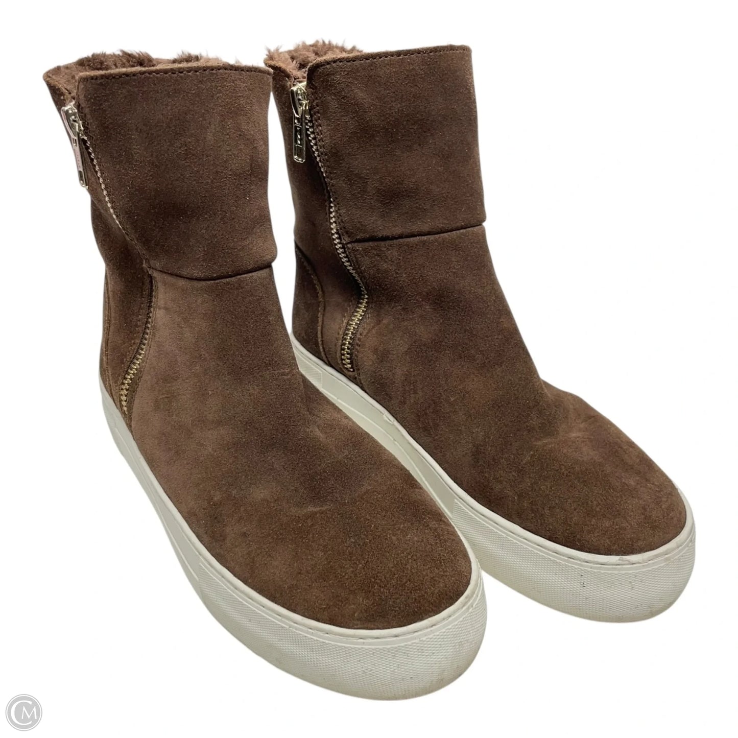 Boots Ankle Flats By J Slides In Brown, Size: 6.5