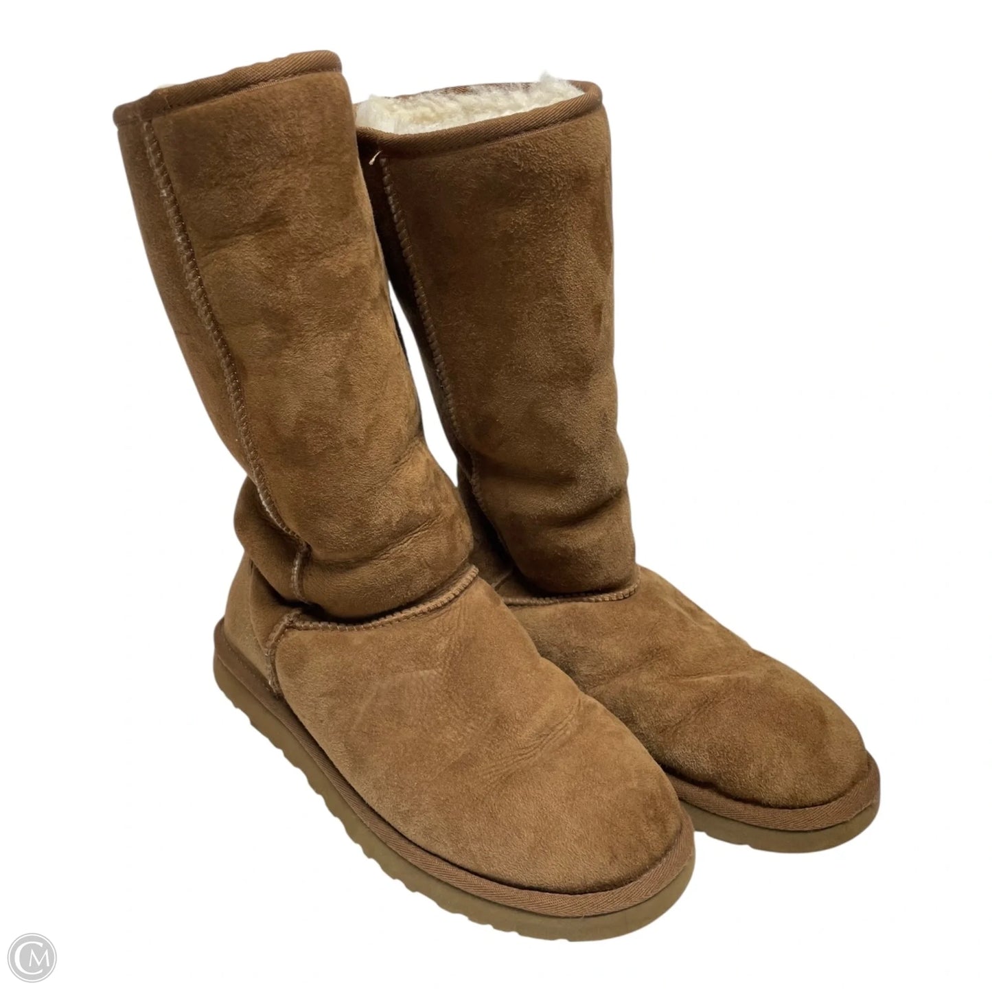 Boots Designer By Ugg In Brown, Size: 9