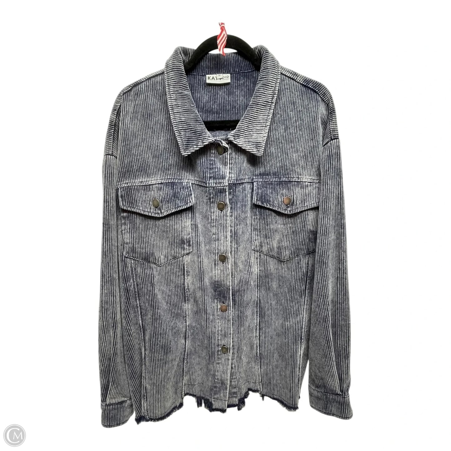 Jacket Shirt By Clothes Mentor In Blue, Size: Xl