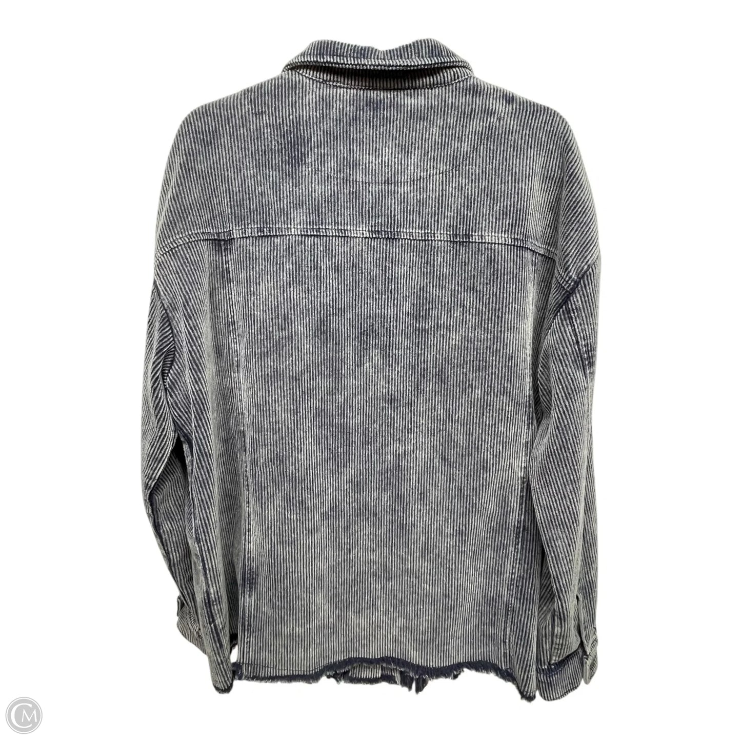 Jacket Shirt By Clothes Mentor In Blue, Size: Xl
