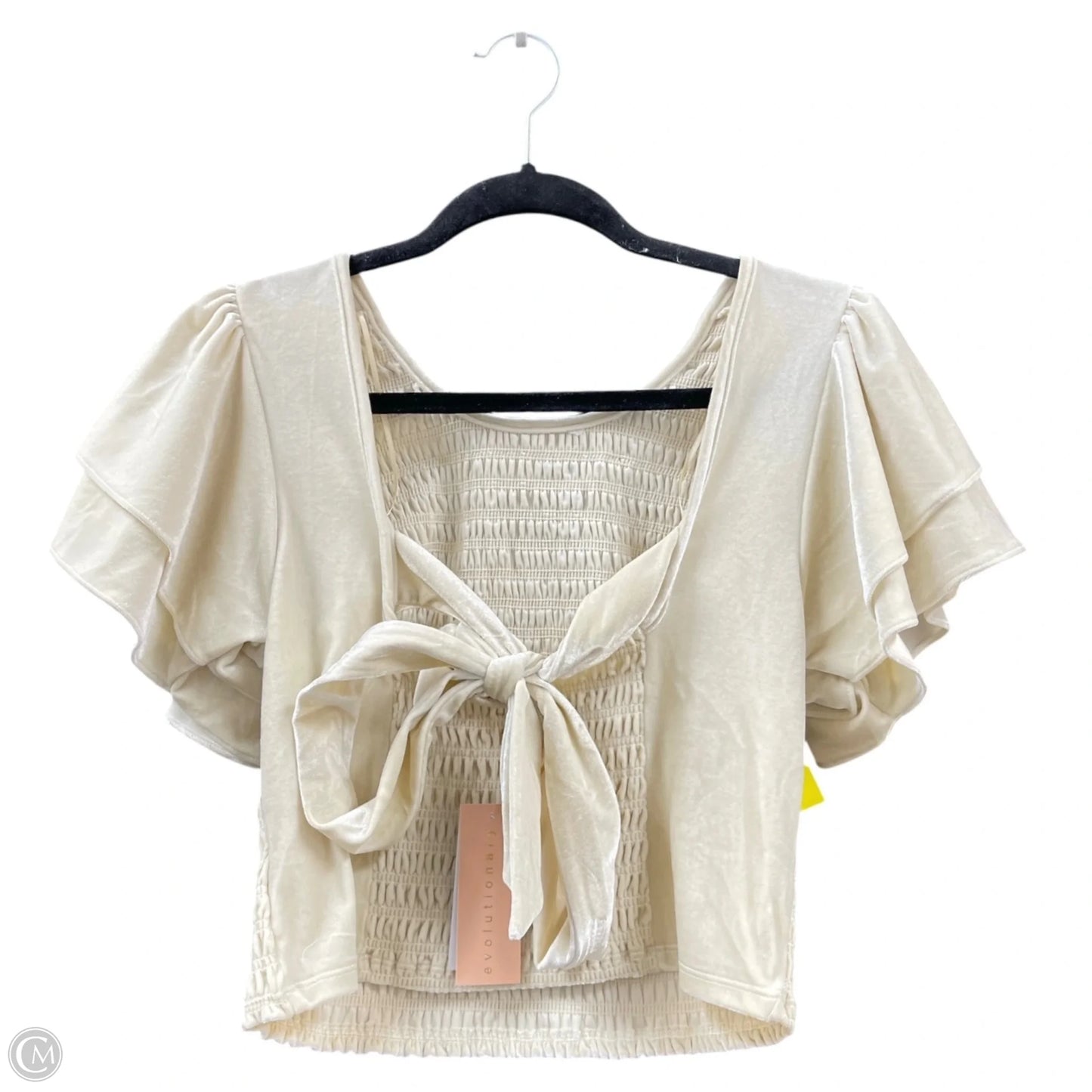 Top Short Sleeve By evolutionary - NEW! In Cream, Size: Xl