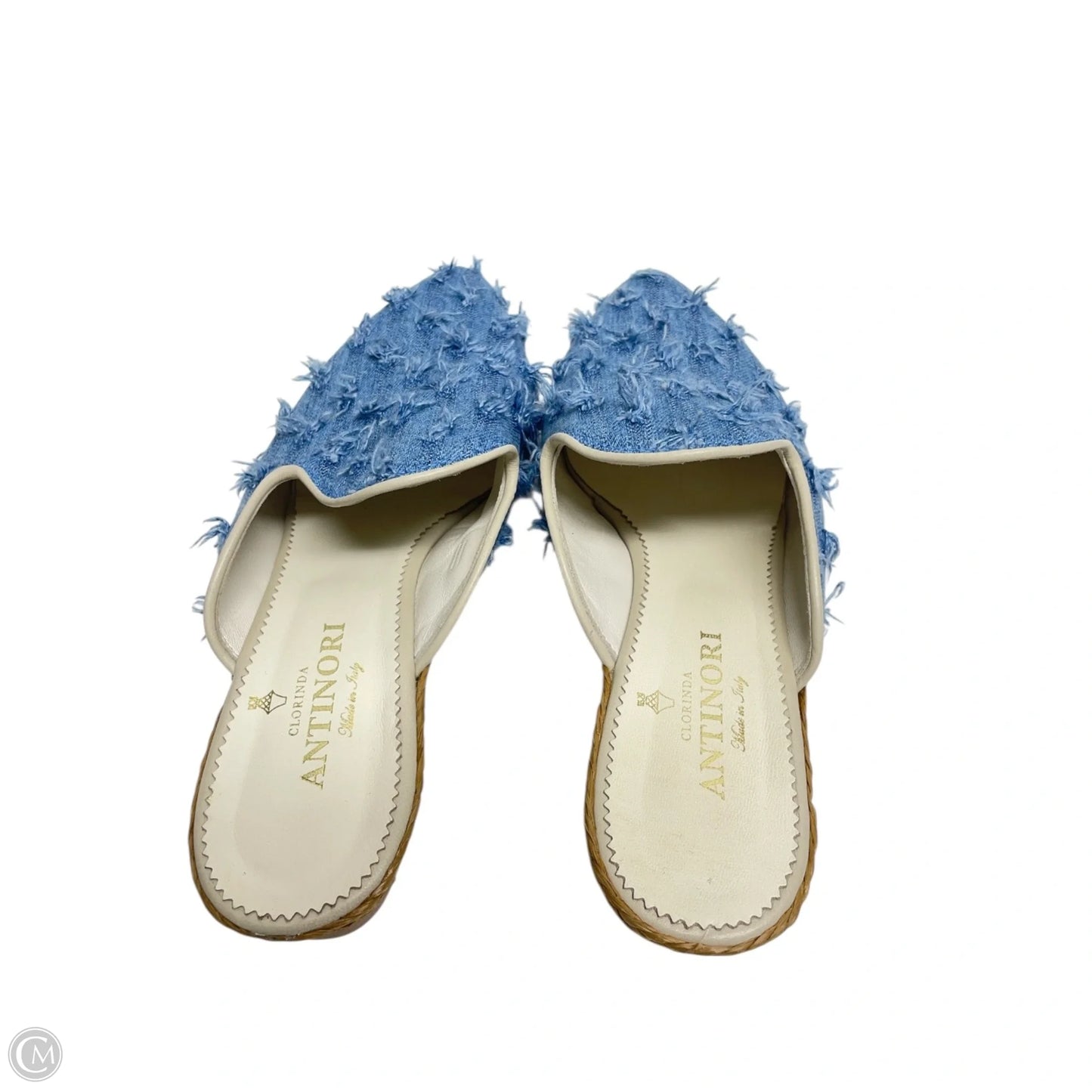 Shoes Flats By CLORINDA ANTINORI - In Blue Denim, Size: 8.5