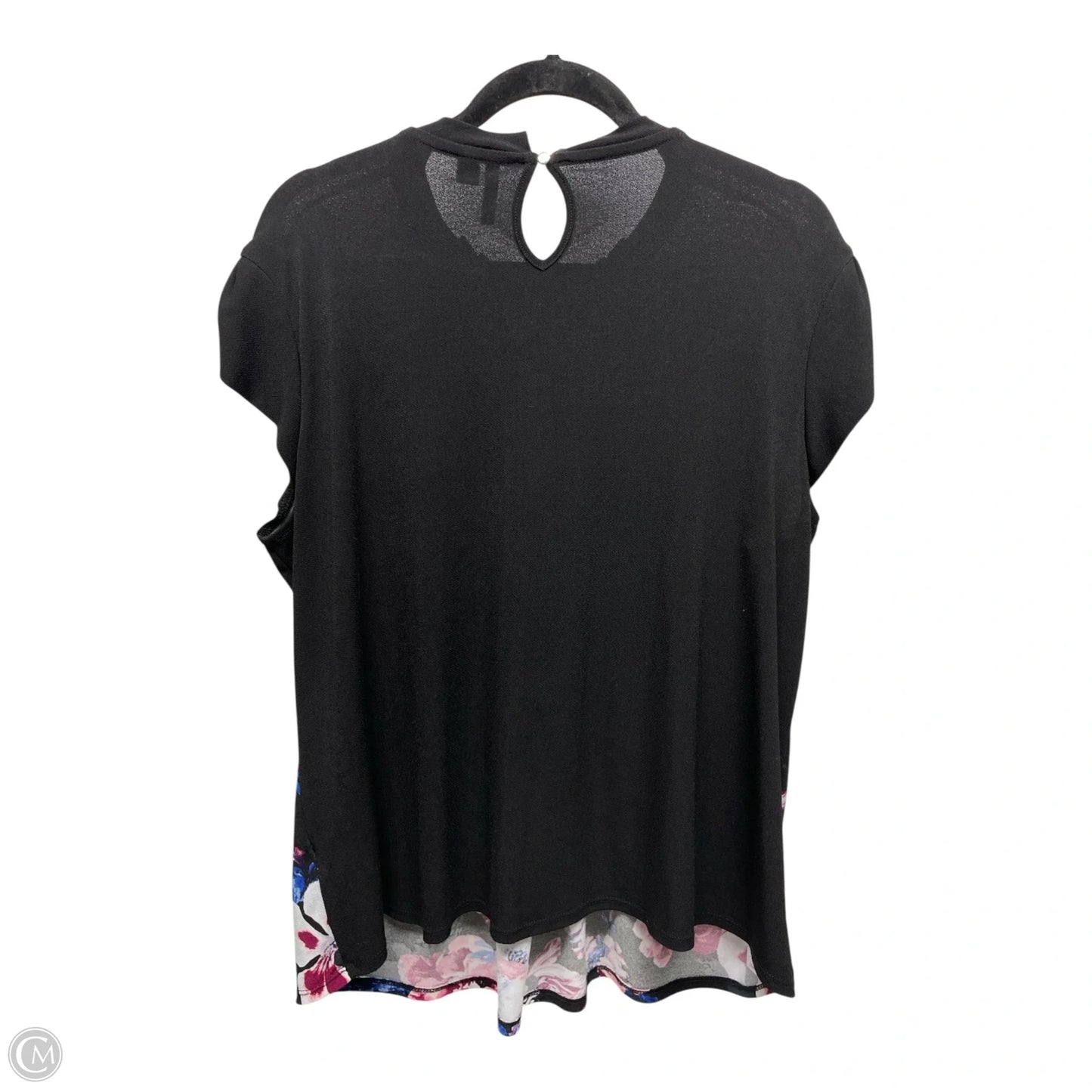 Top Short Sleeve By Elle In Black & Blue, Size: Xl